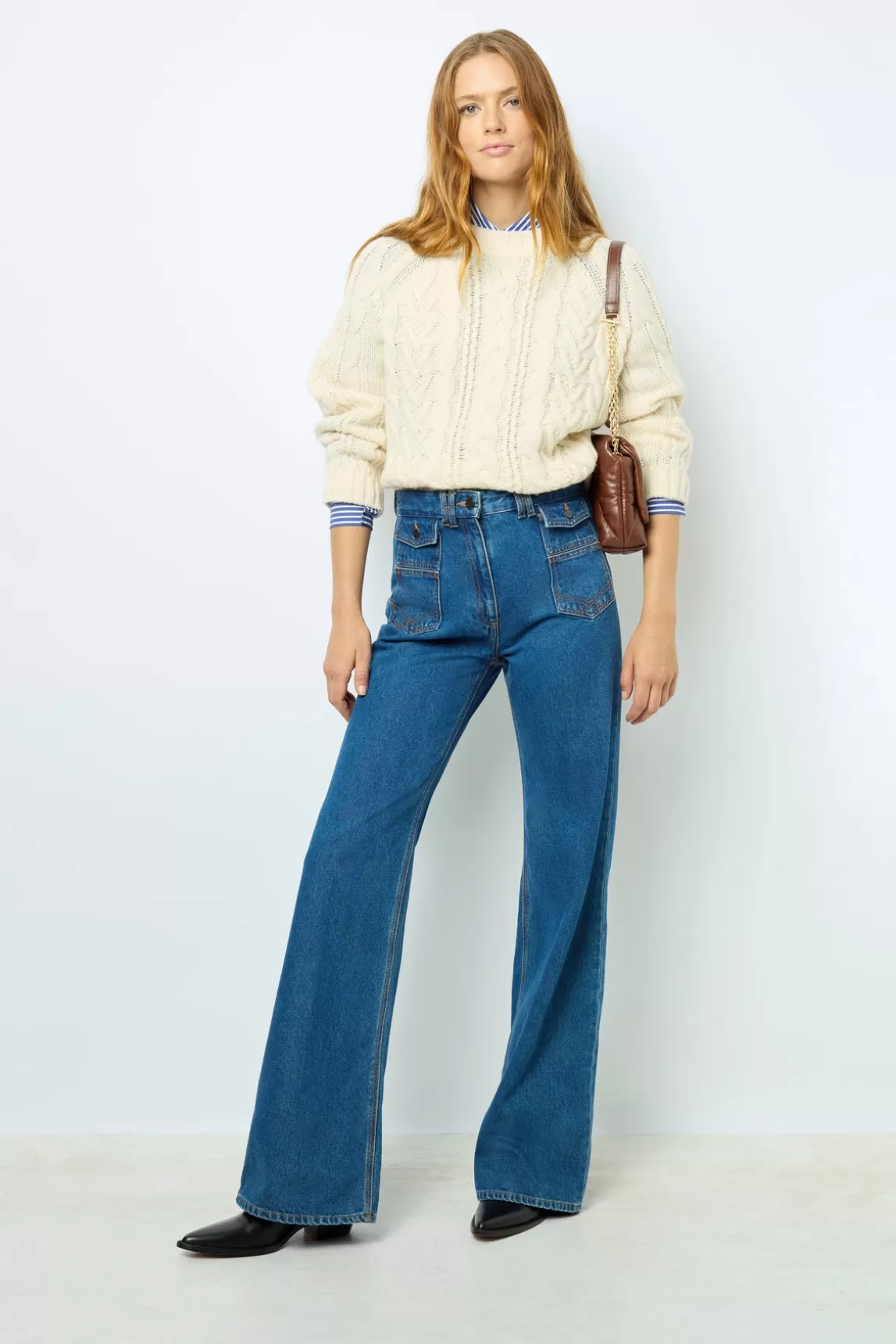 Discount Gerard Darel ANNA - High waist flare jeans Marine