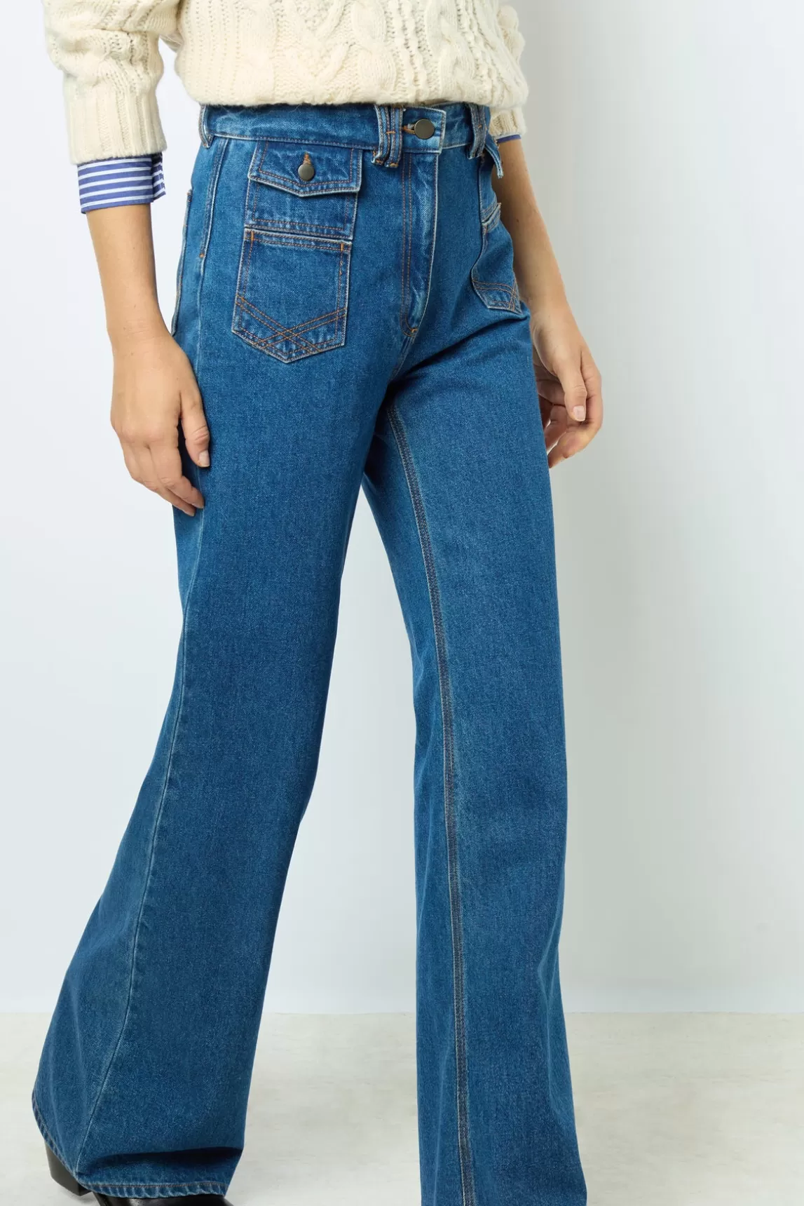 Discount Gerard Darel ANNA - High waist flare jeans Marine