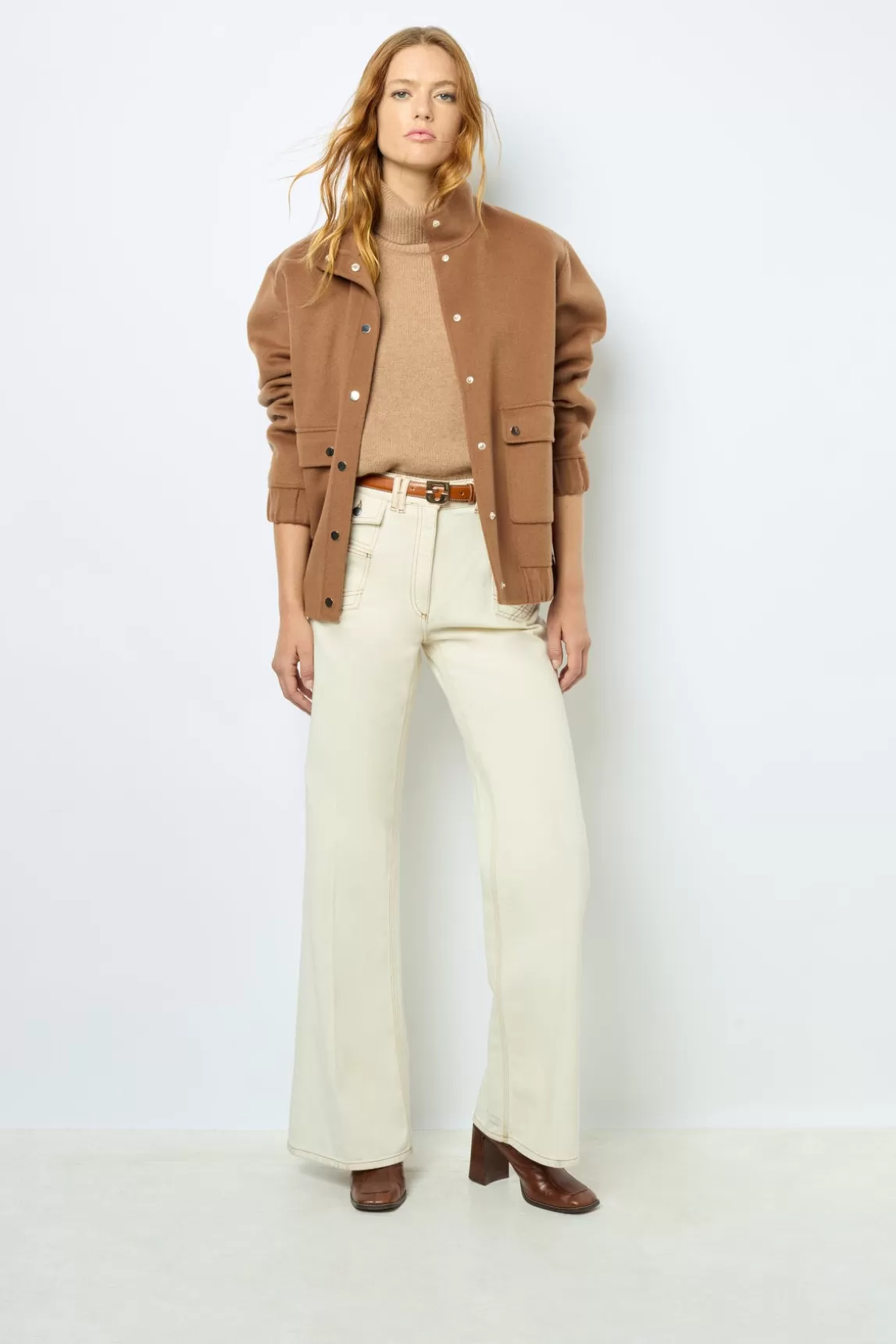 Hot Gerard Darel ANNA - High-waisted wide-leg pants in jean Paille