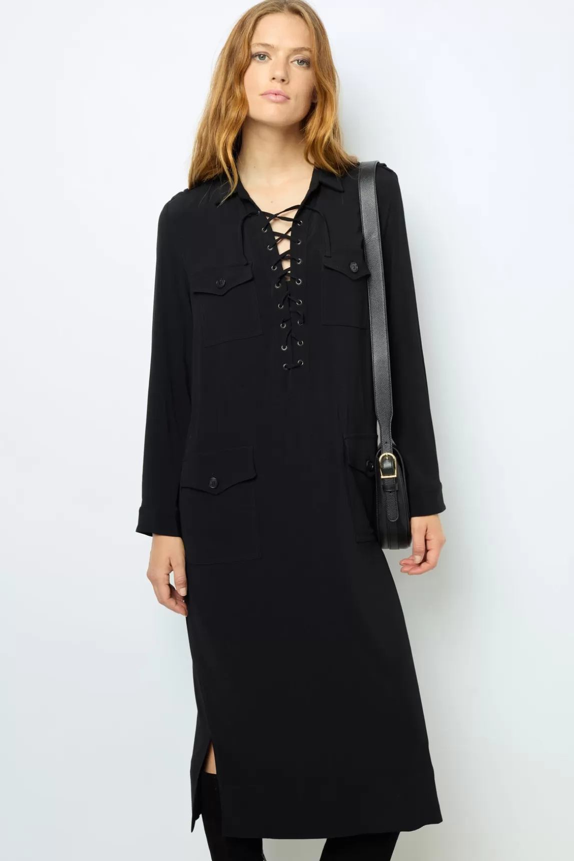 Discount Gerard Darel Black maxi dress with lace - SIRENA Noir