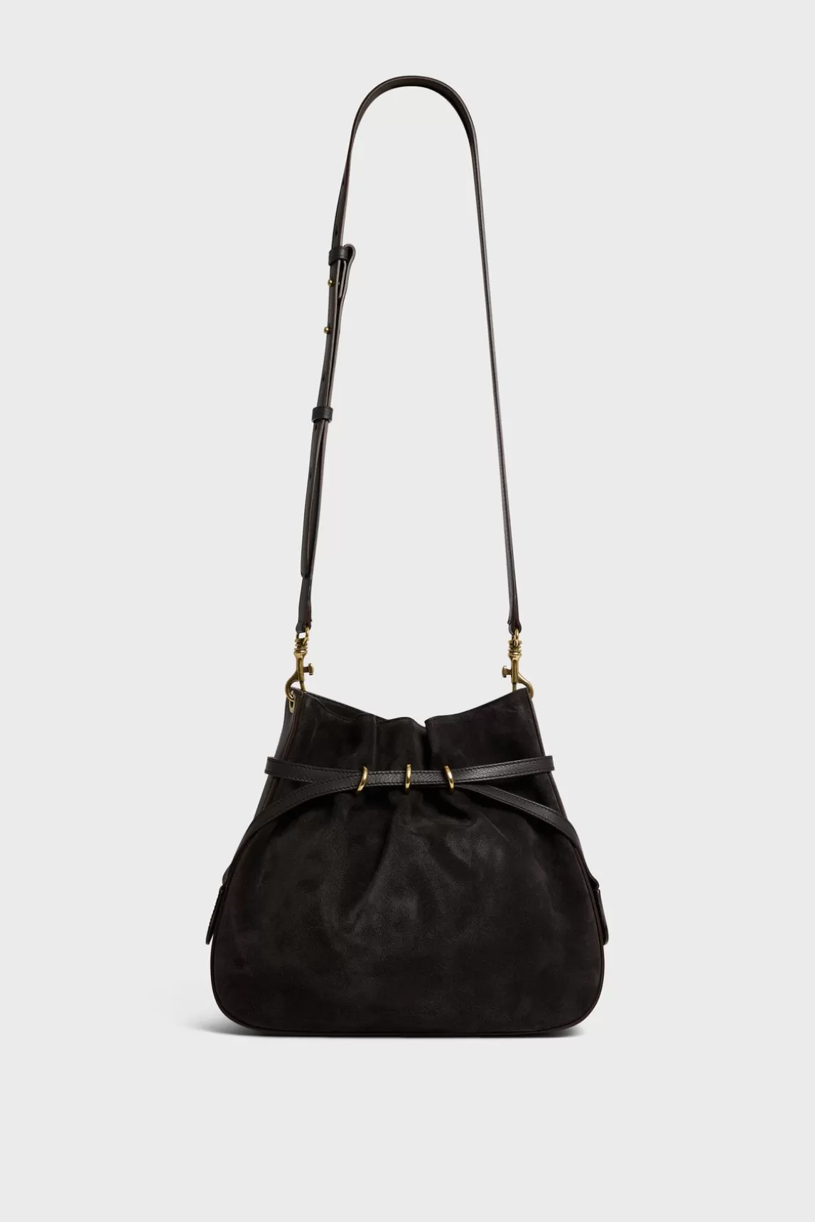 Clearance Gerard Darel Bucket bag in suede leather - ROMY Asphalte