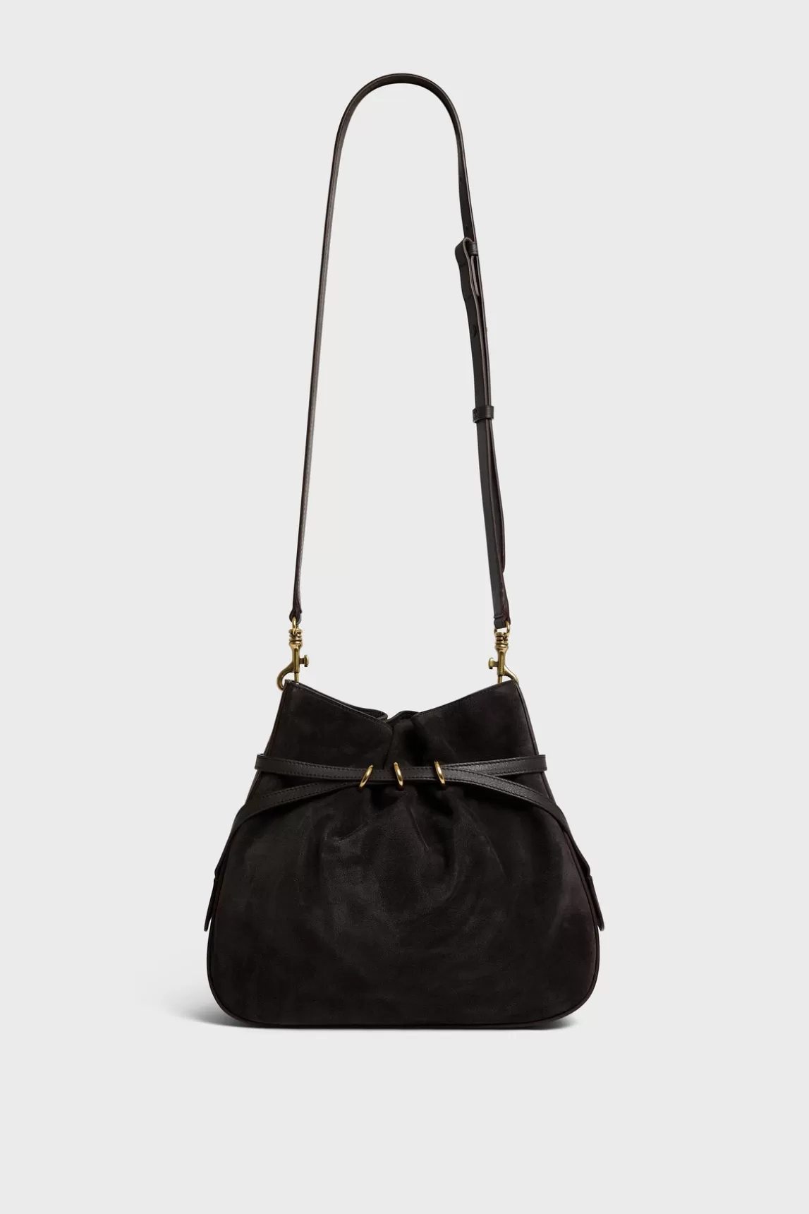 Clearance Gerard Darel Bucket bag in suede leather - ROMY Asphalte