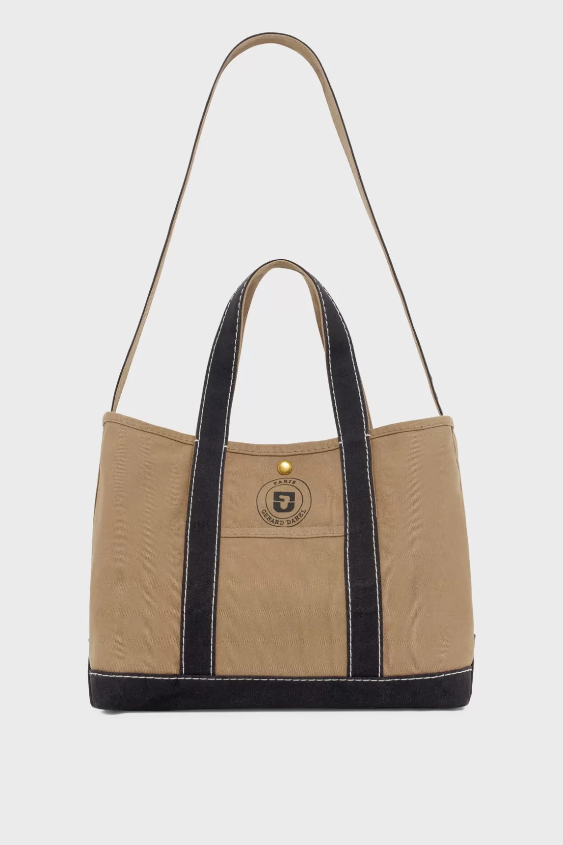 Discount Gerard Darel Canvas shopping bag - LEON Kaki/Noir