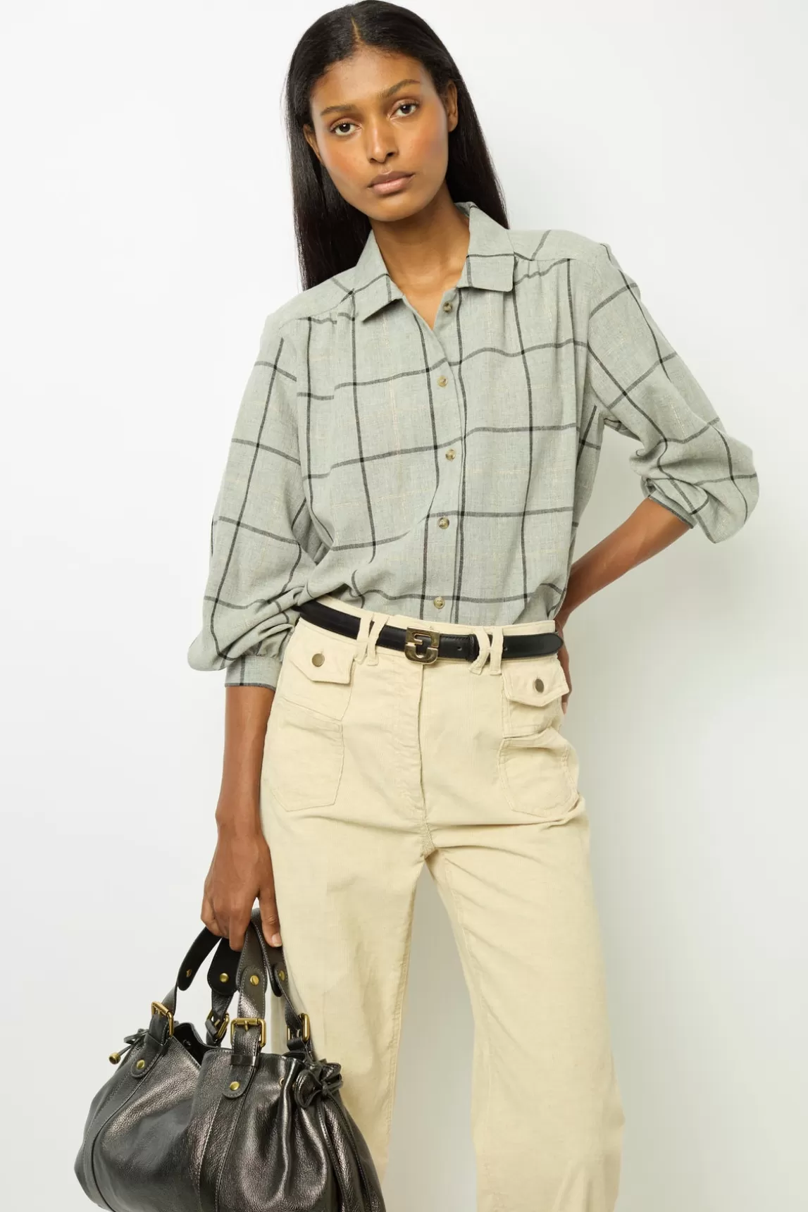 Fashion Gerard Darel Check shirt with lurex - BELLE Grismoyen