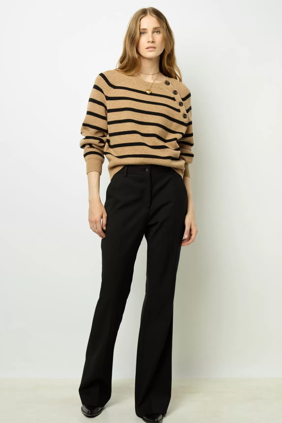 Best Gerard Darel Contrasting stripe sweater - JENNA Camel