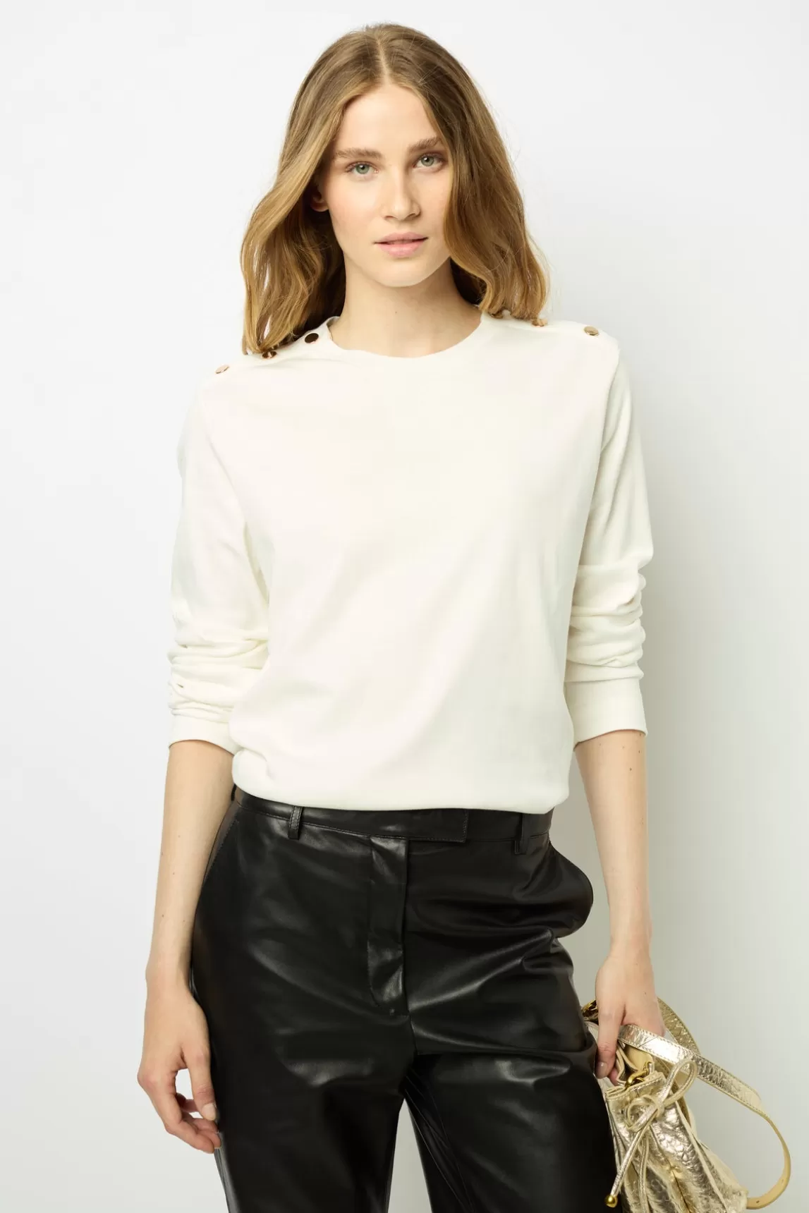 Cheap Gerard Darel Cotton long sleeve T-shirt - AUDELIE Blanc