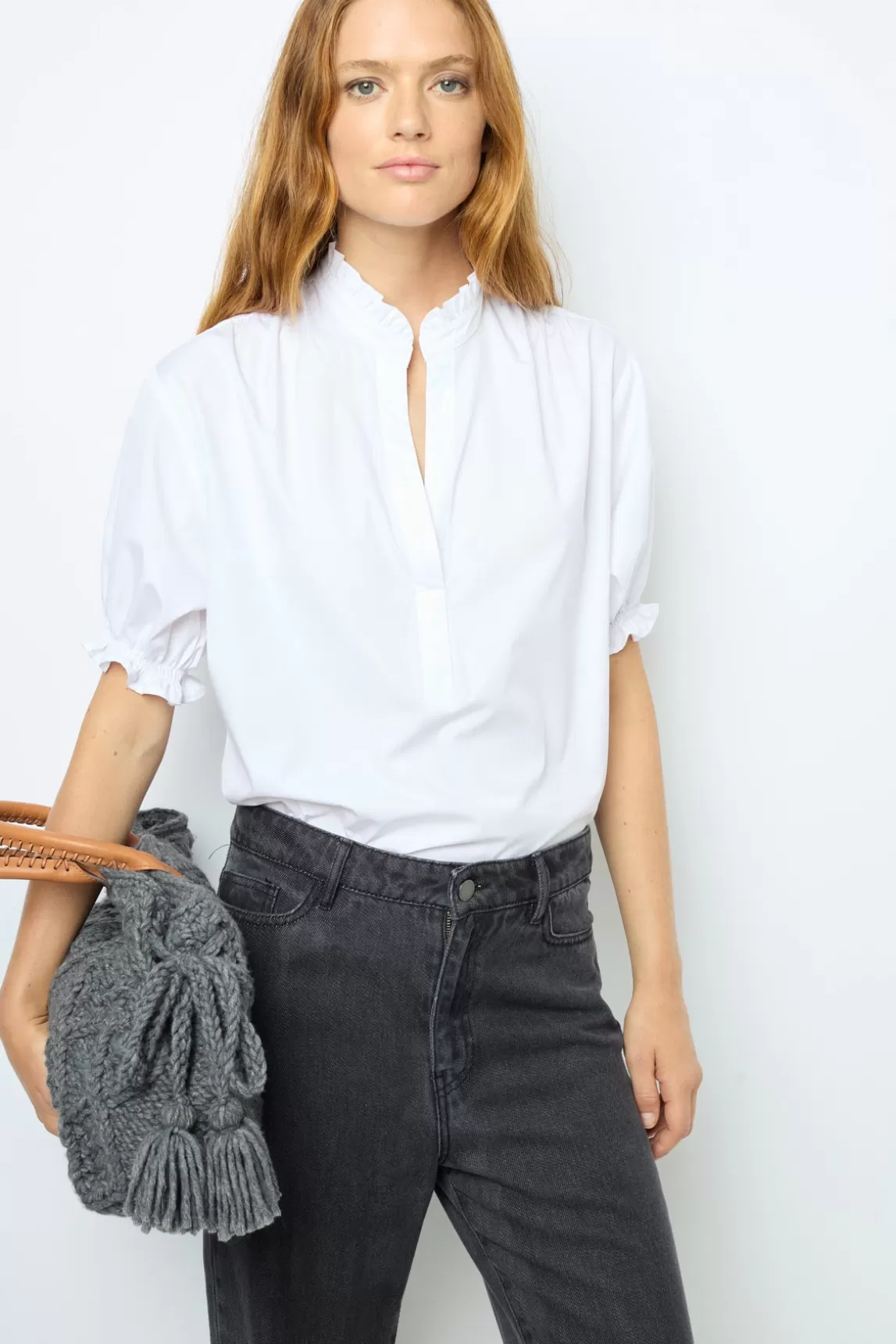 Clearance Gerard Darel Cotton poplin blouse - ANNYR Blanc