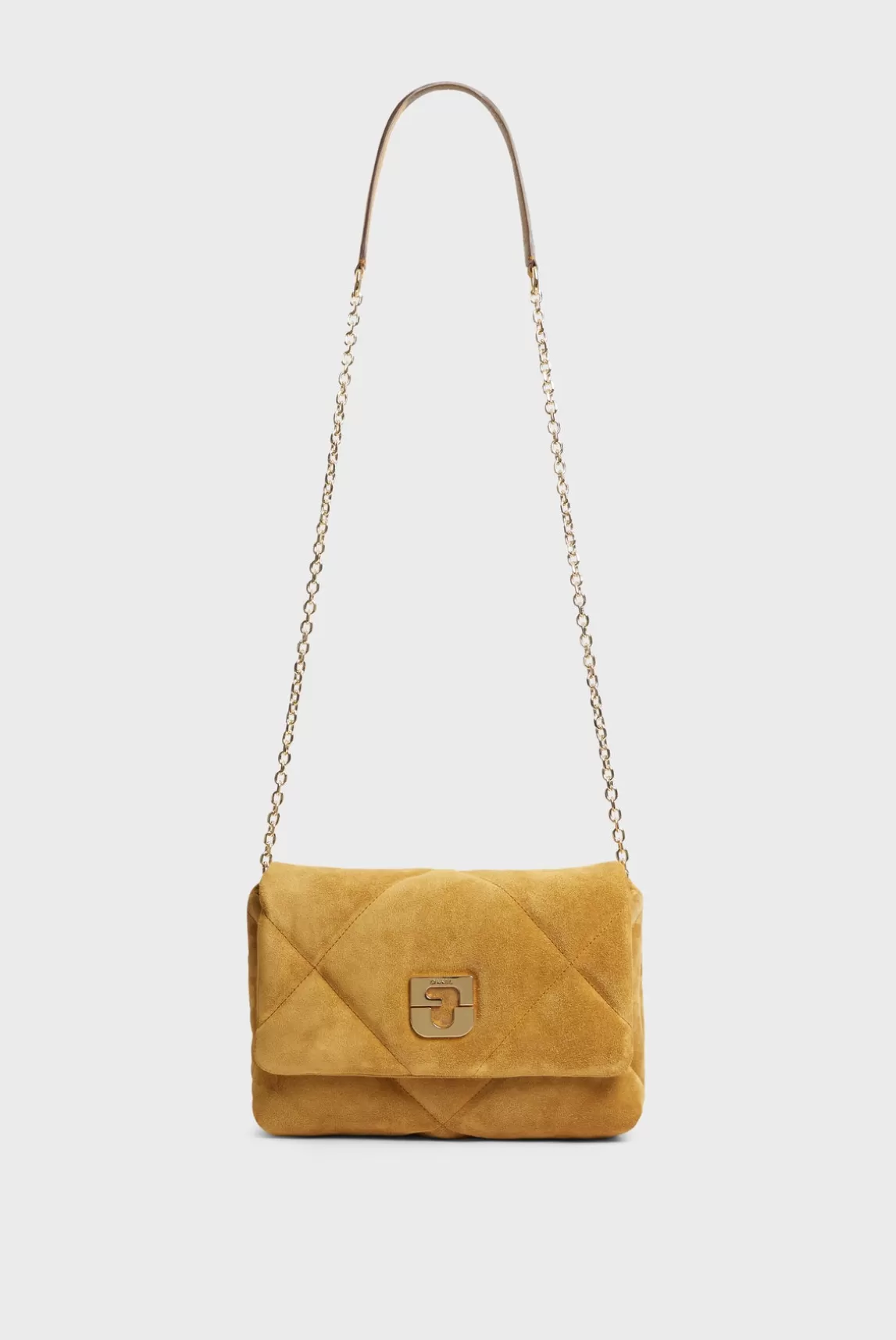 Best Sale Gerard Darel Crossbody bag in quilted suede leather Wheat