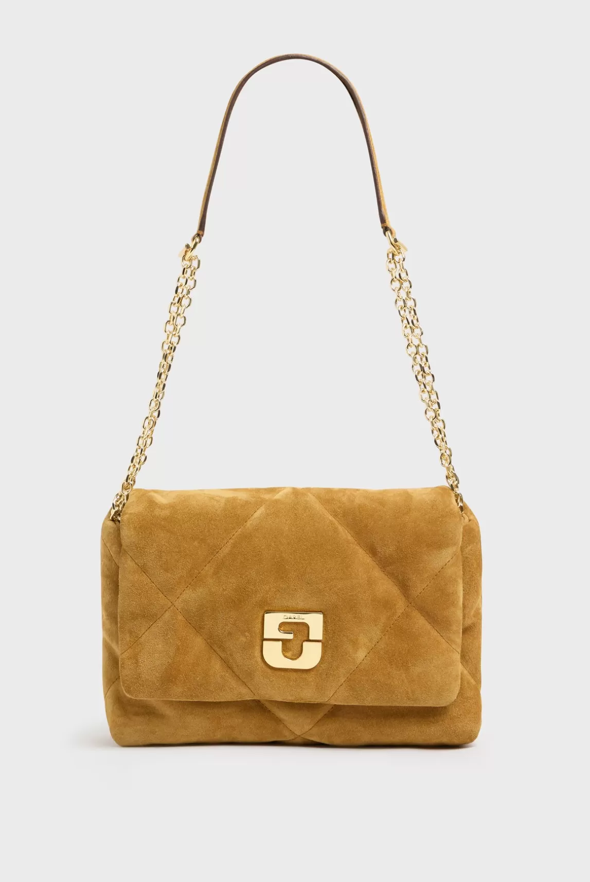 Best Sale Gerard Darel Crossbody bag in quilted suede leather Wheat