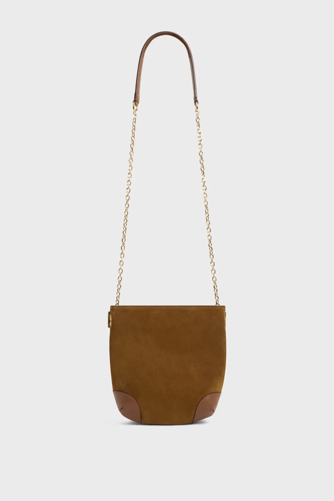 Flash Sale Gerard Darel Crossbody bag in suede leather - LE MINI CHARLOTTE Ambre