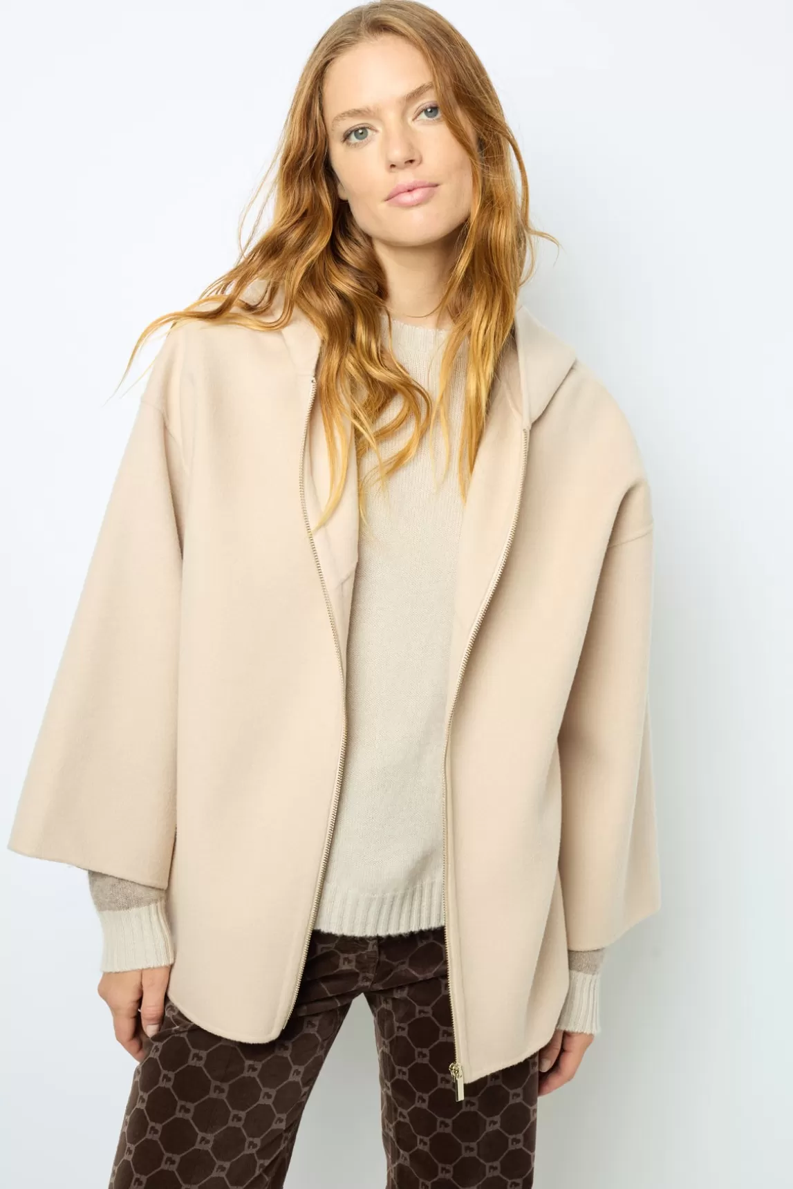 Fashion Gerard Darel Double-face wool cape - NESRYNN Sable