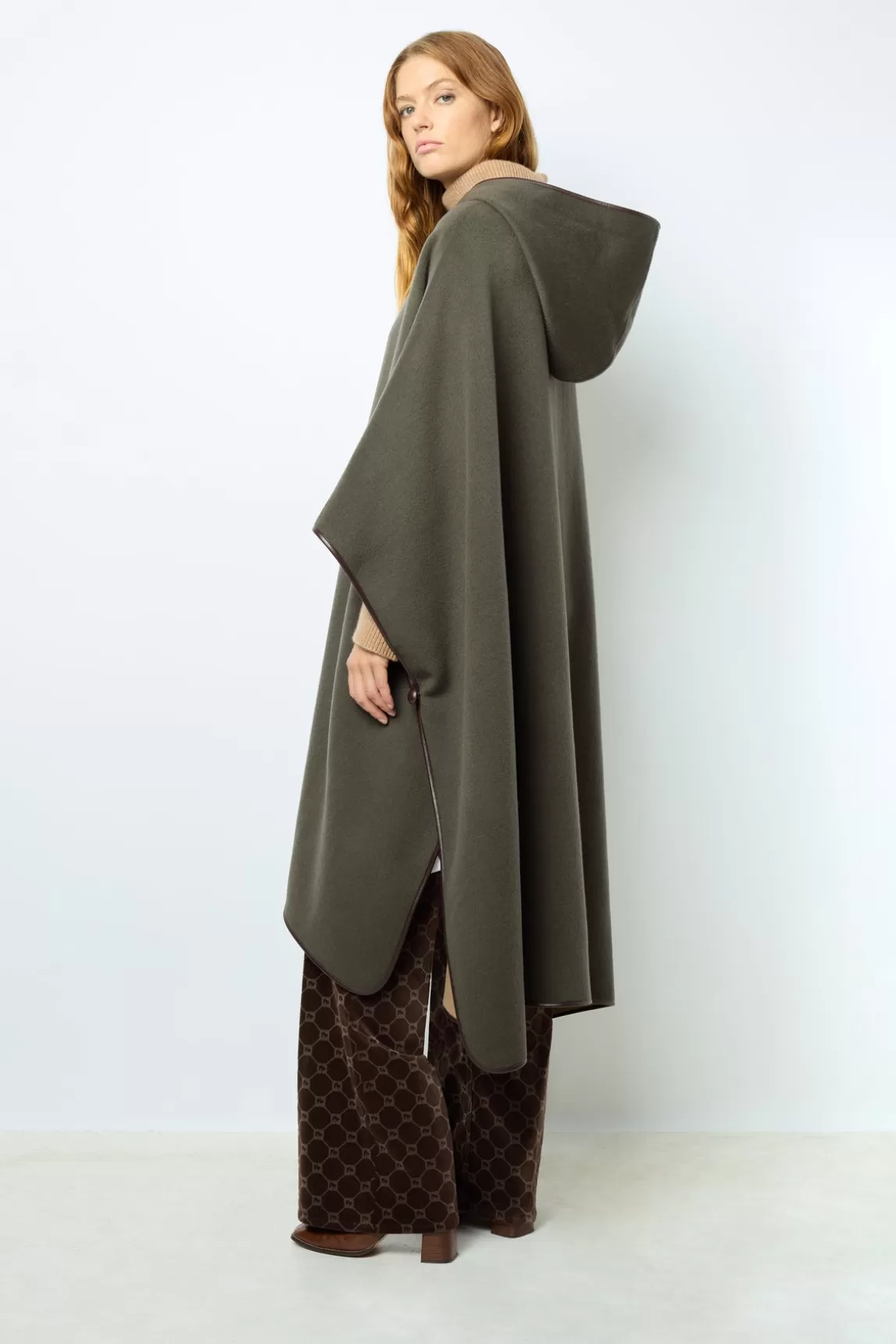 Online Gerard Darel Double-face wool hooded cape - LUDMILLA VertKaki