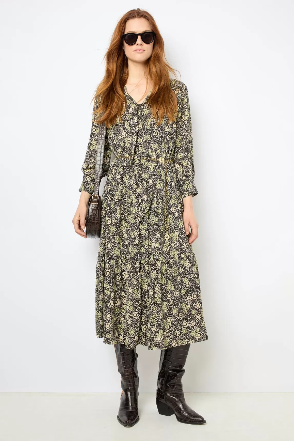 Discount Gerard Darel Floral fluid maxi dress - SOLYA VertKaki