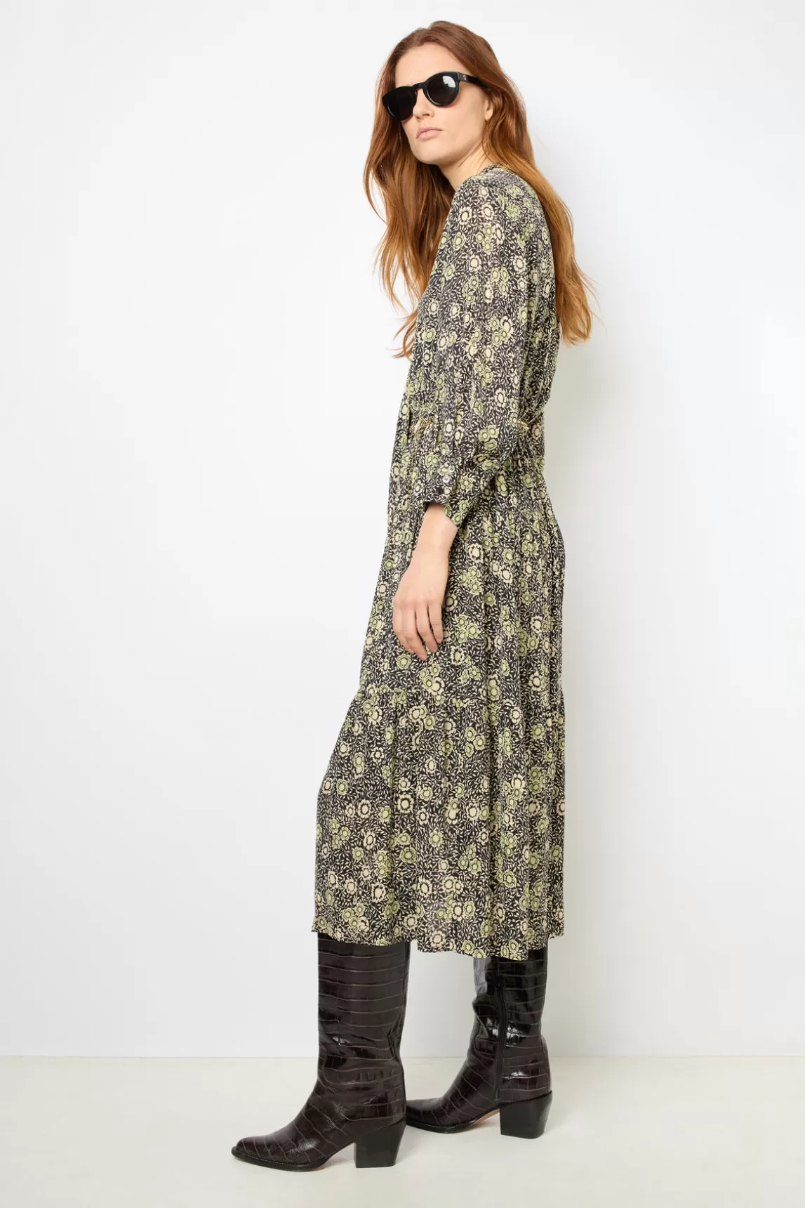 Discount Gerard Darel Floral fluid maxi dress - SOLYA VertKaki