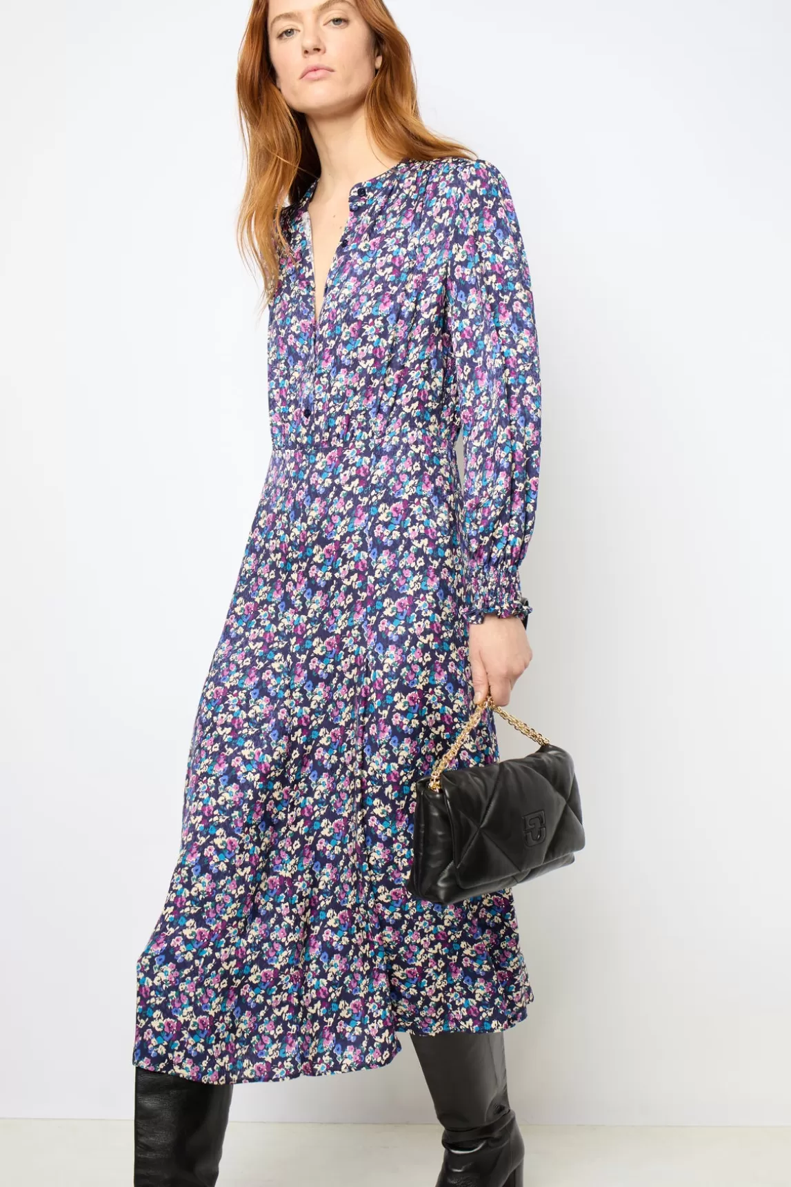 Cheap Gerard Darel Floral midi dress - SAMIRA Marine