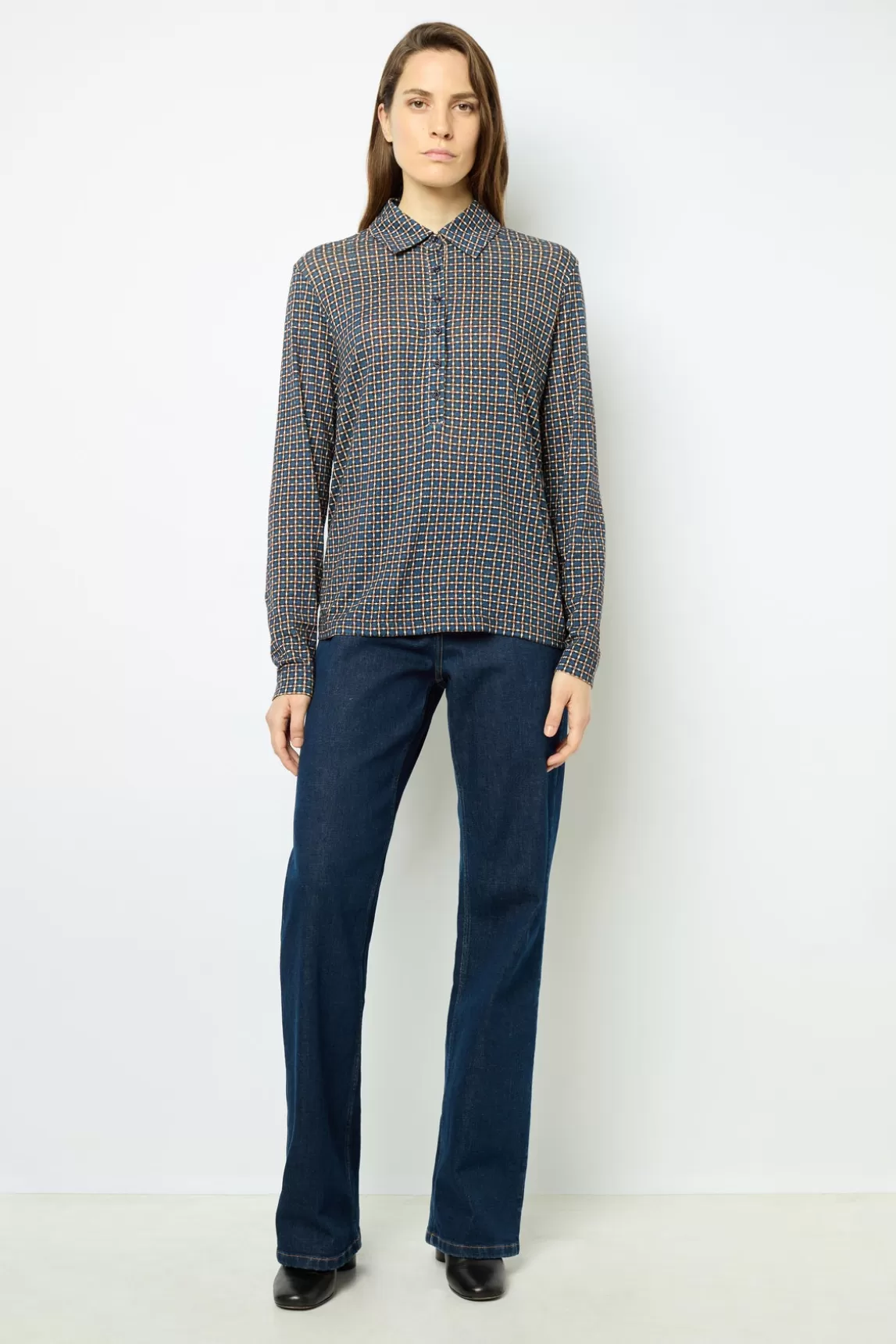 Best Sale Gerard Darel Geometric print polo shirt - AUDE Canard