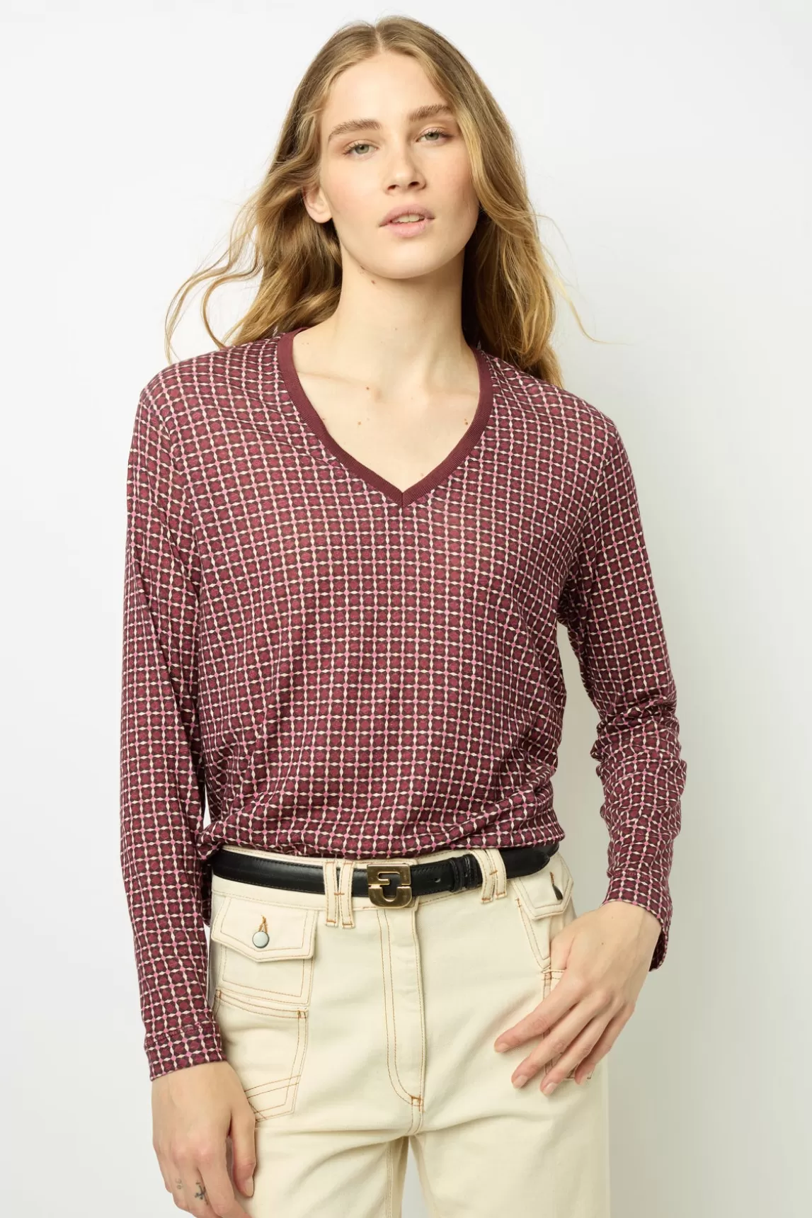 Hot Gerard Darel Geometric print T-shirt - AYLA Bordeaux