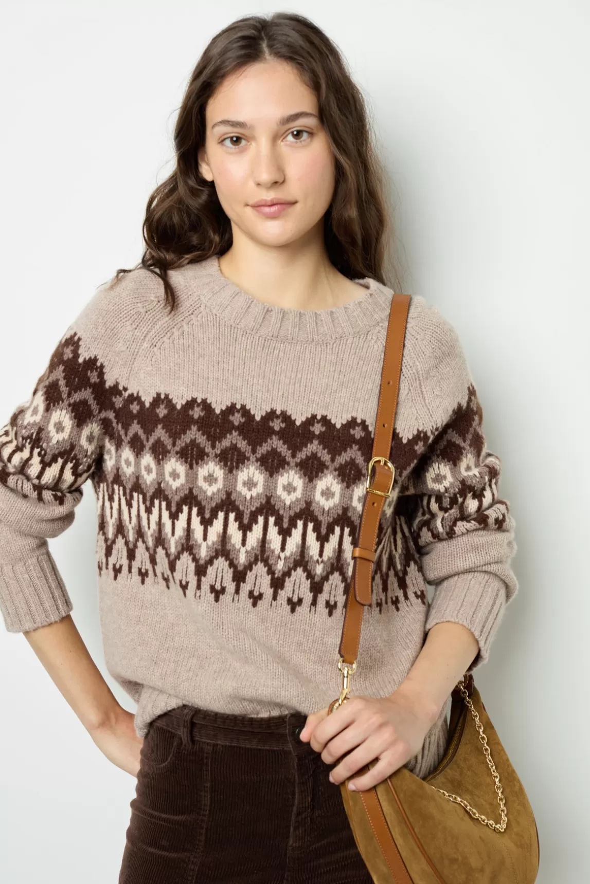 Cheap Gerard Darel Geometric wool sweater - JANINA Camel