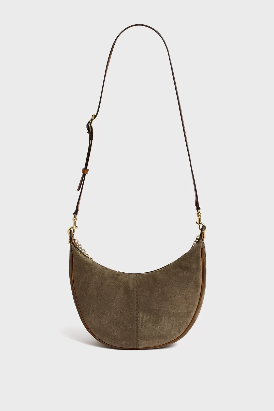 Best Gerard Darel Half-moon bag in suede leather - LE SUZANNE Olivier