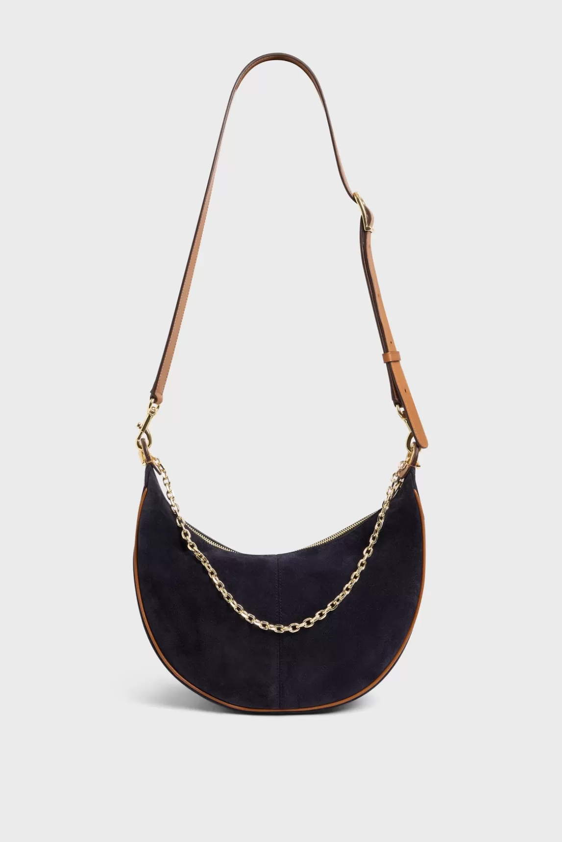 New Gerard Darel Half-moon bag in suede leather - LE SUZANNE Universe