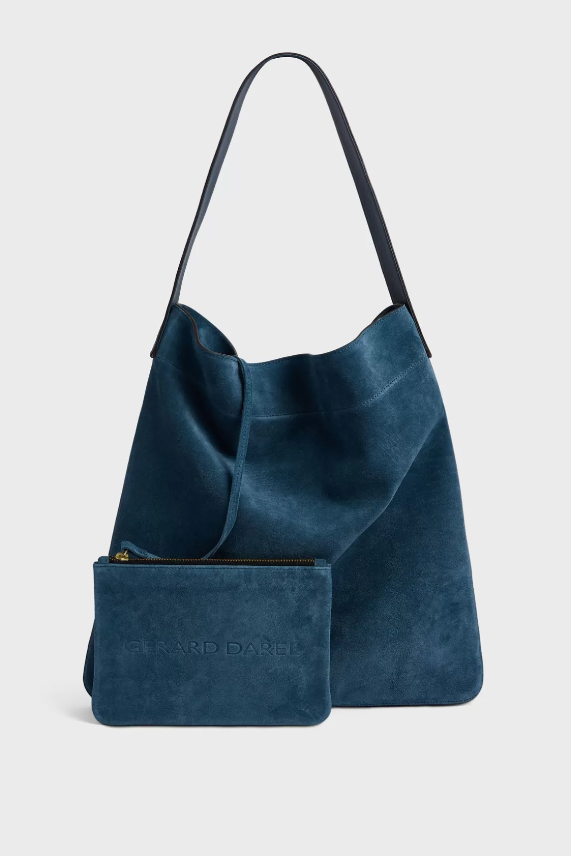 Fashion Gerard Darel Hobo bag in suede leather - LADY Bleudélavé