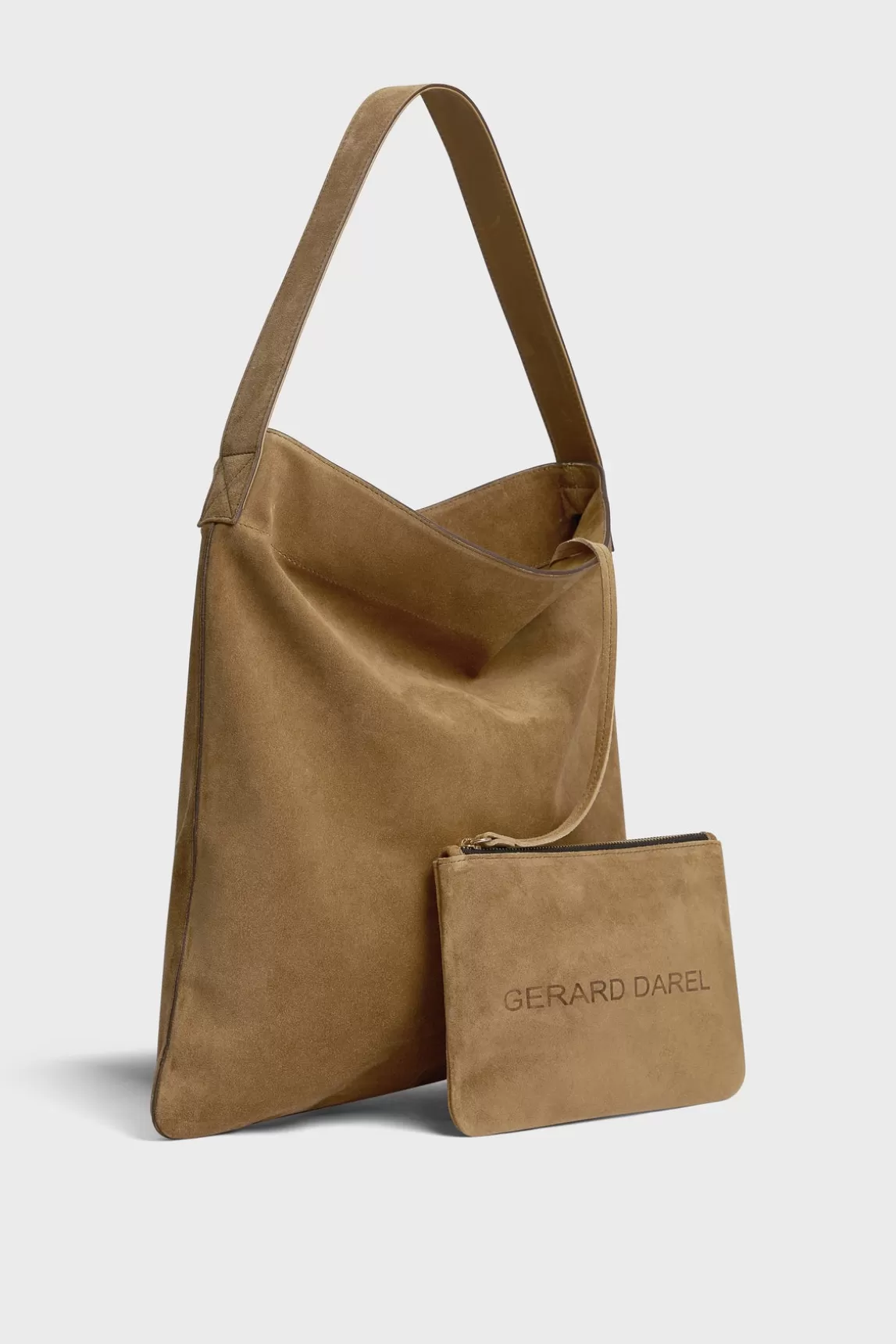 Cheap Gerard Darel Hobo bag in suede leather - LADY Wheat