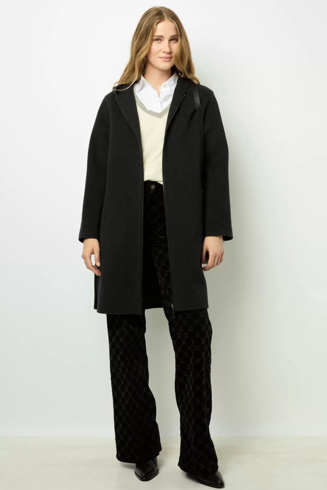 Store Gerard Darel Hooded wool coat - LANDIE anthracite