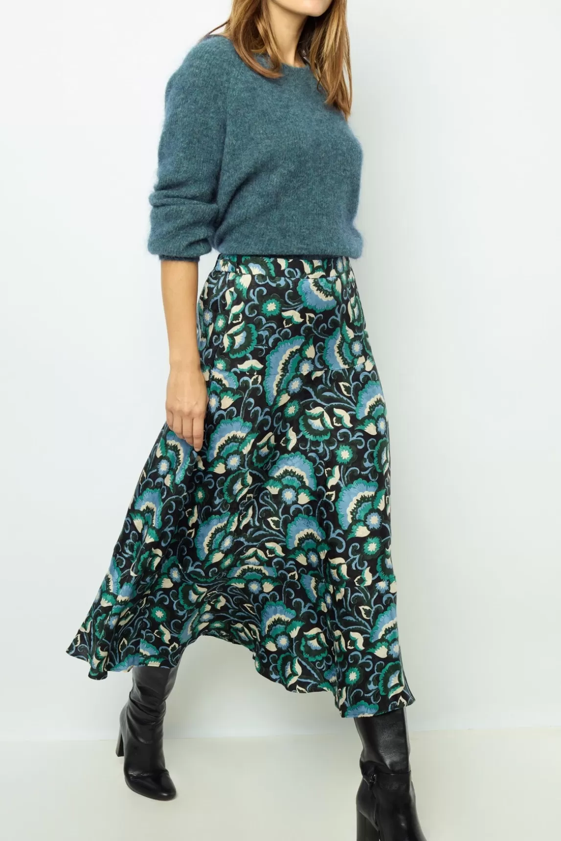 Cheap Gerard Darel Jacquard print midi skirt - CATHERINA Vert