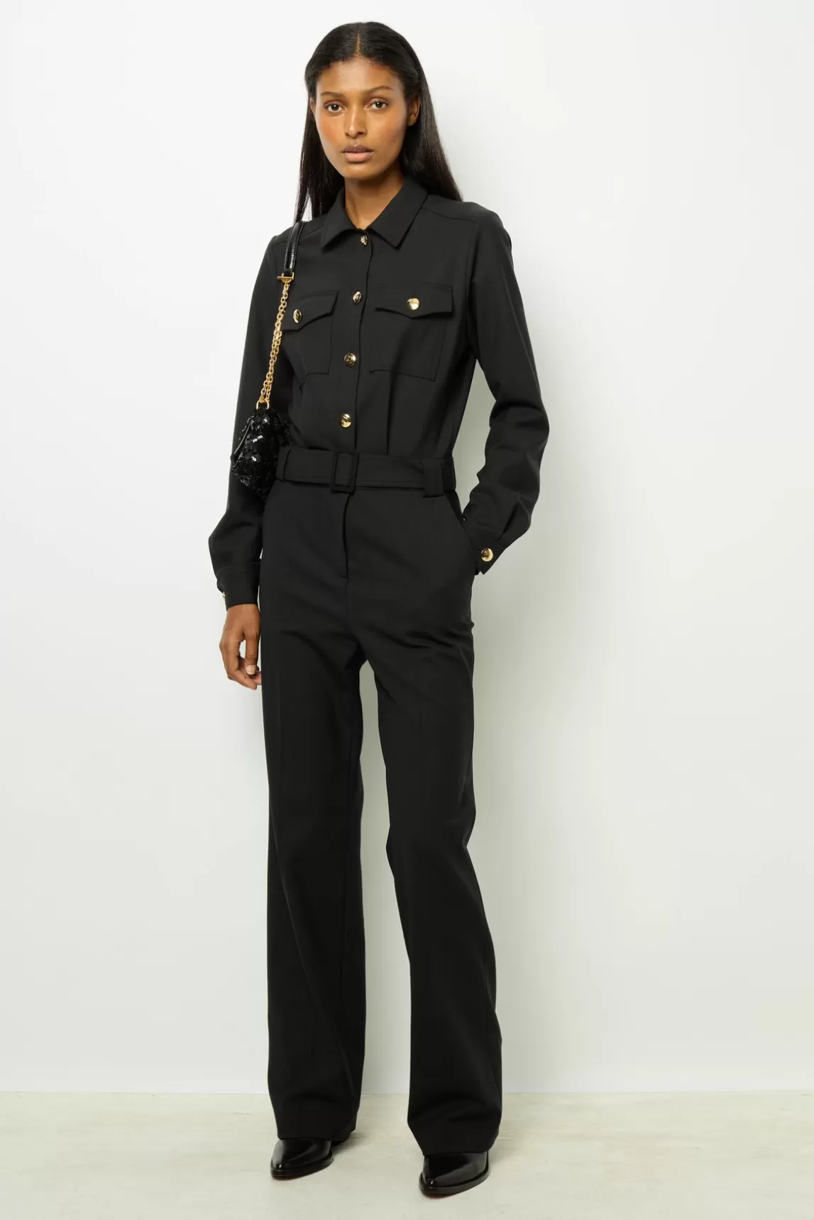 Sale Gerard Darel Jumpsuit with shirt collar - NELLA Noir