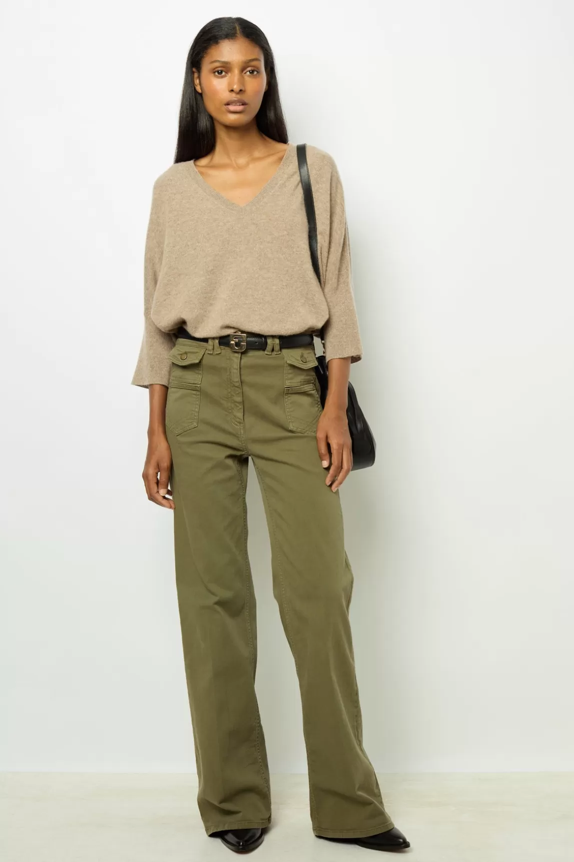 Hot Gerard Darel Khaki flared jeans - ANNA VertKaki