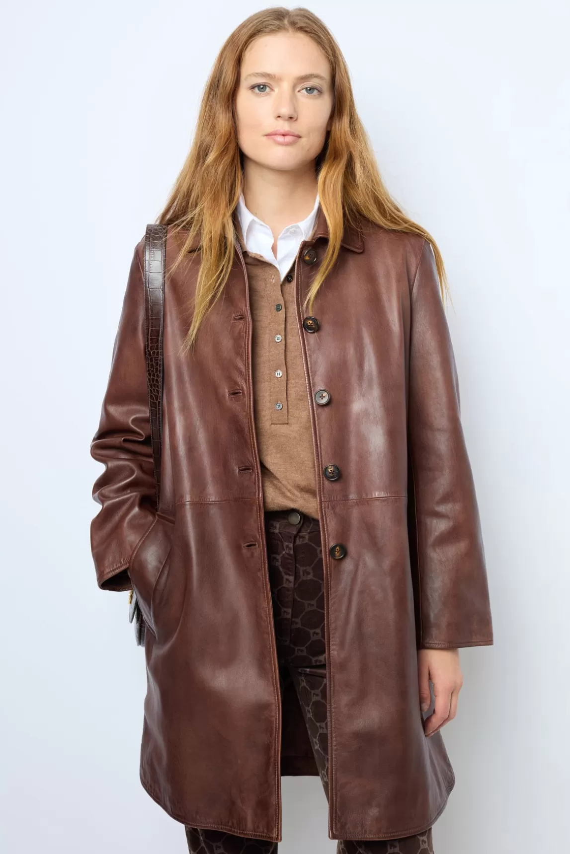 Best Gerard Darel Lamb leather coat - LAYANE Cigare