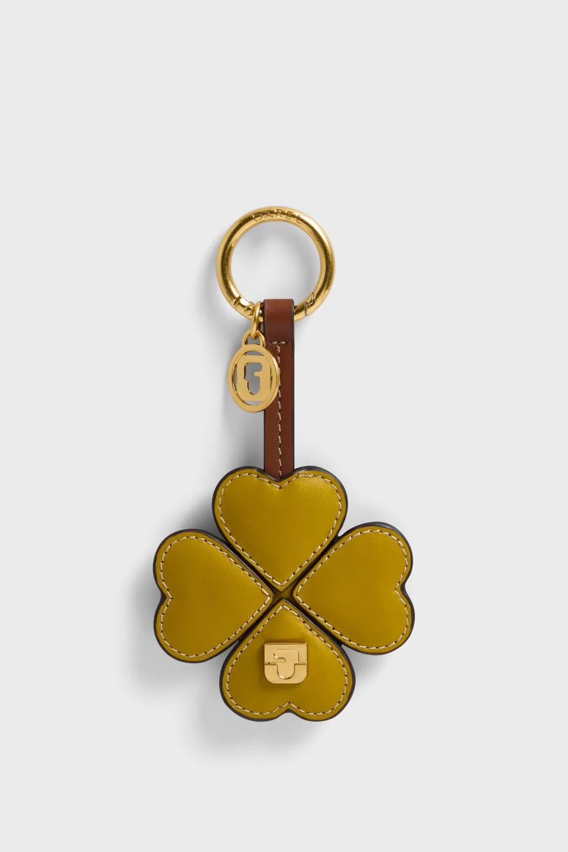 Shop Gerard Darel Leather charm - TREFLE GD Jaune