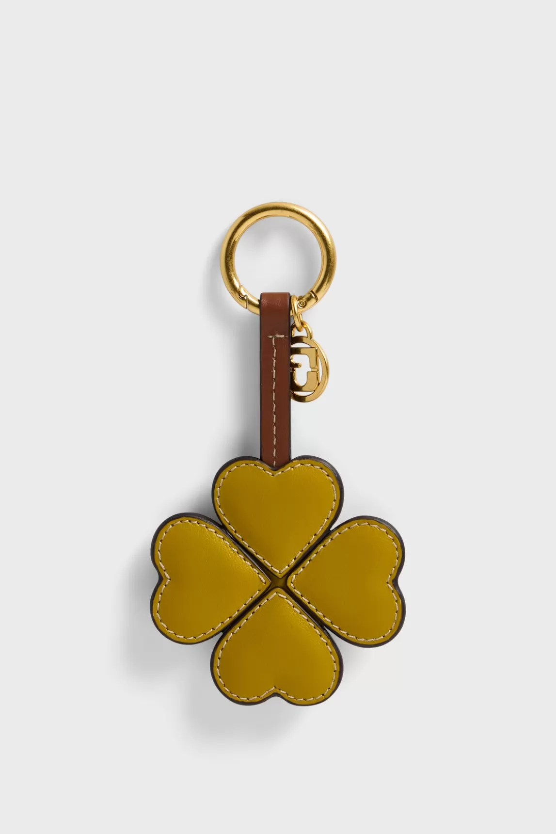 Shop Gerard Darel Leather charm - TREFLE GD Jaune