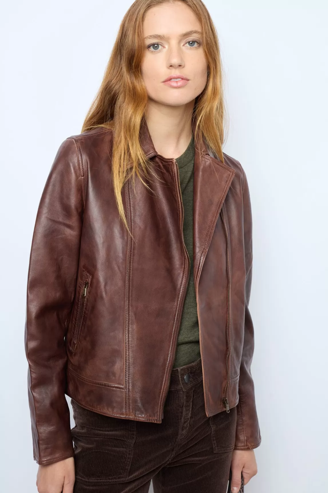 Online Gerard Darel Leather jacket - NATSUNI Cigar