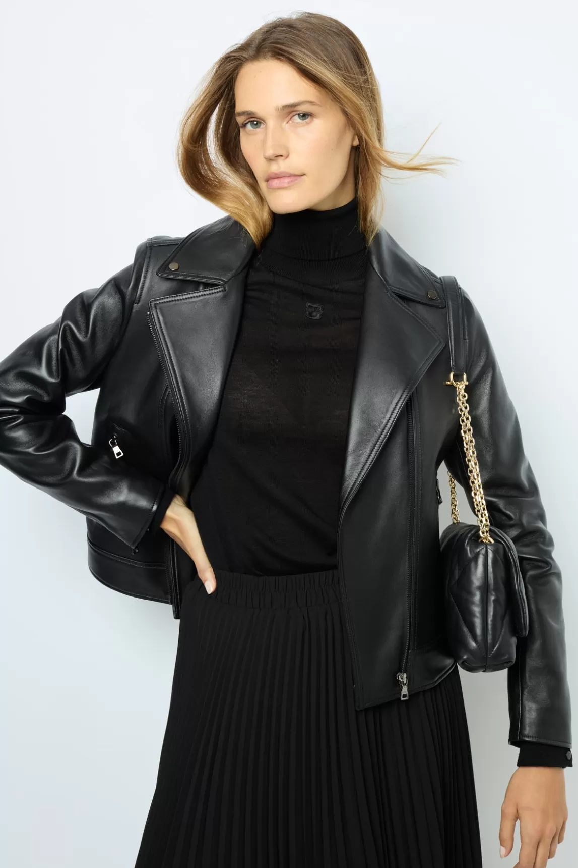 Cheap Gerard Darel Leather perfecto jacket - NADEGE Black