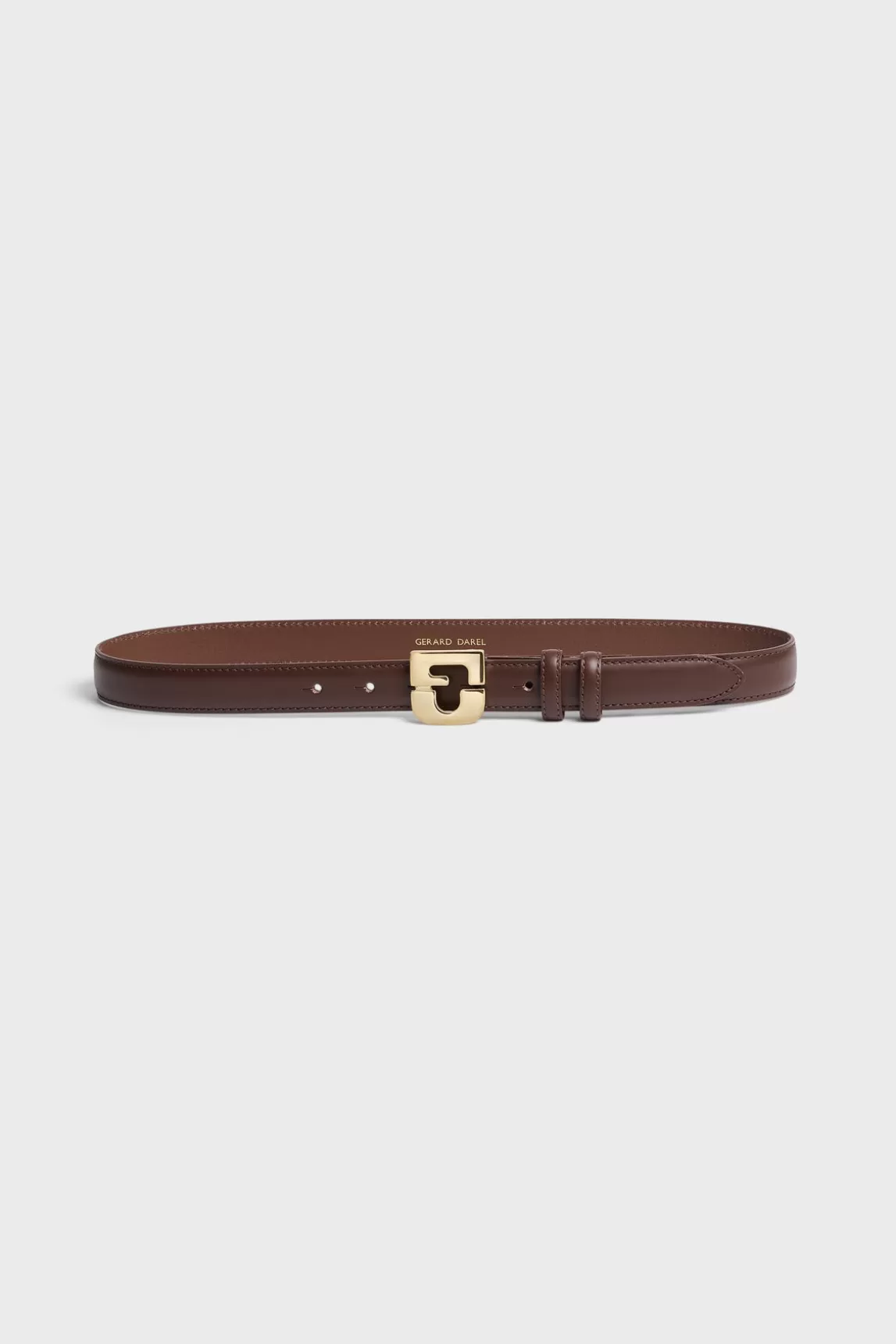 Shop Gerard Darel Leather signature belt - LE LAUREN Coffee