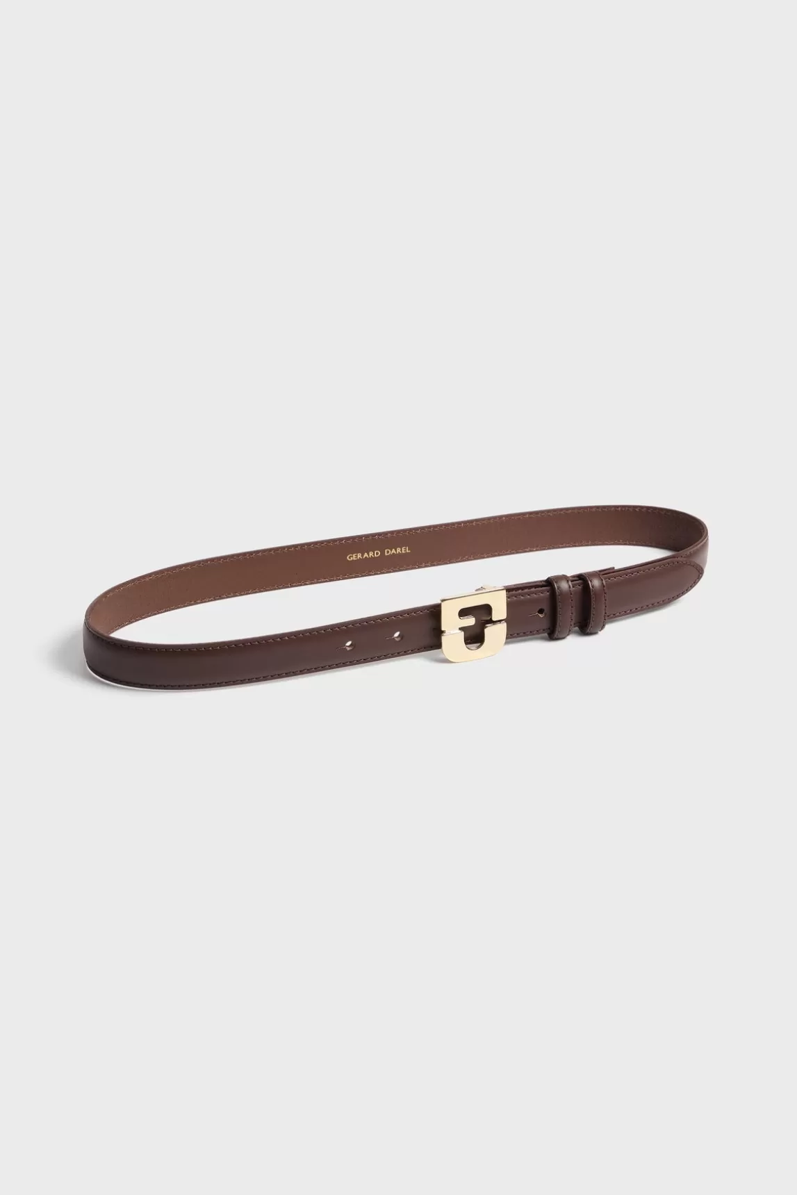 Shop Gerard Darel Leather signature belt - LE LAUREN Coffee