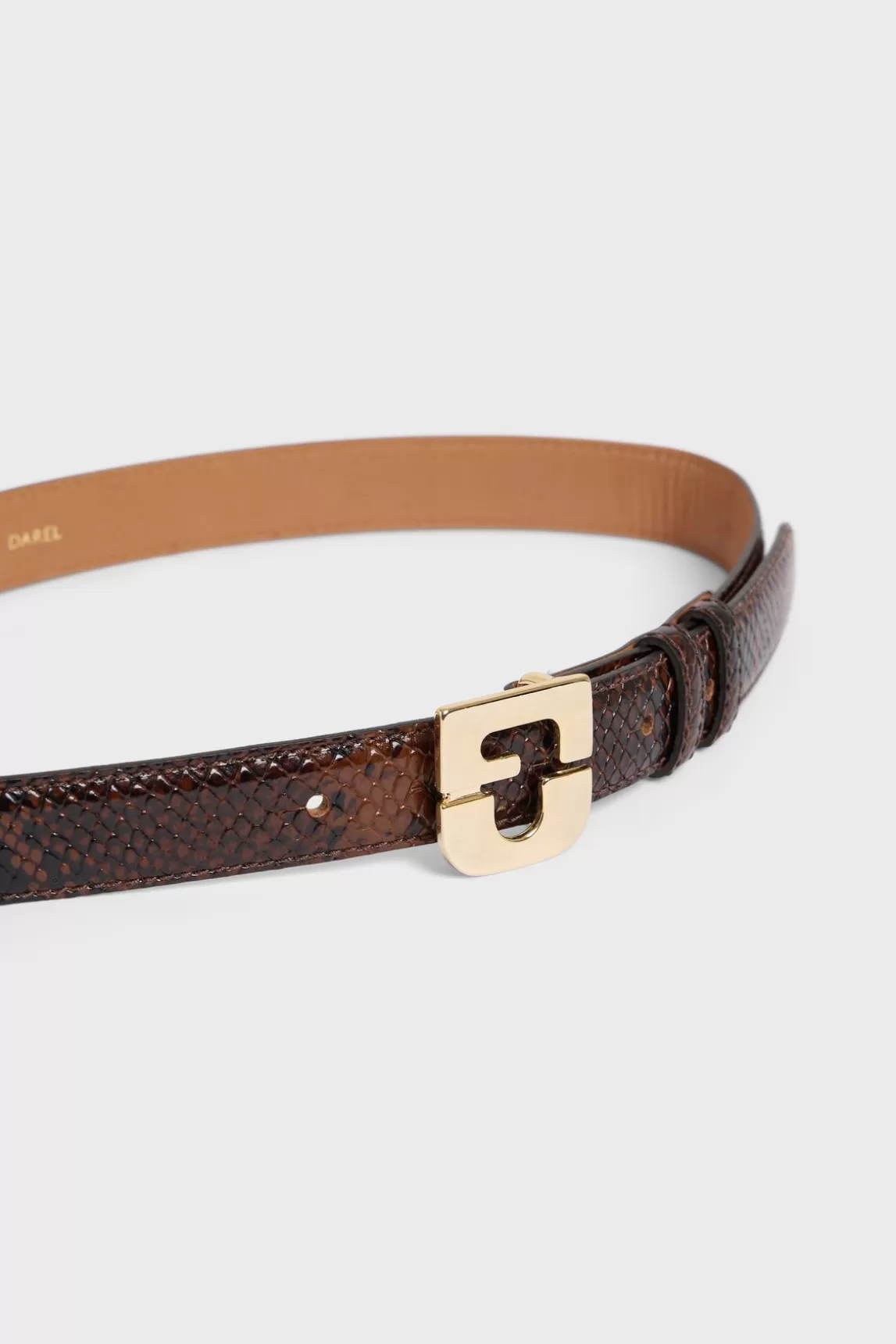 Sale Gerard Darel Leather signature belt - LE LAUREN Marron