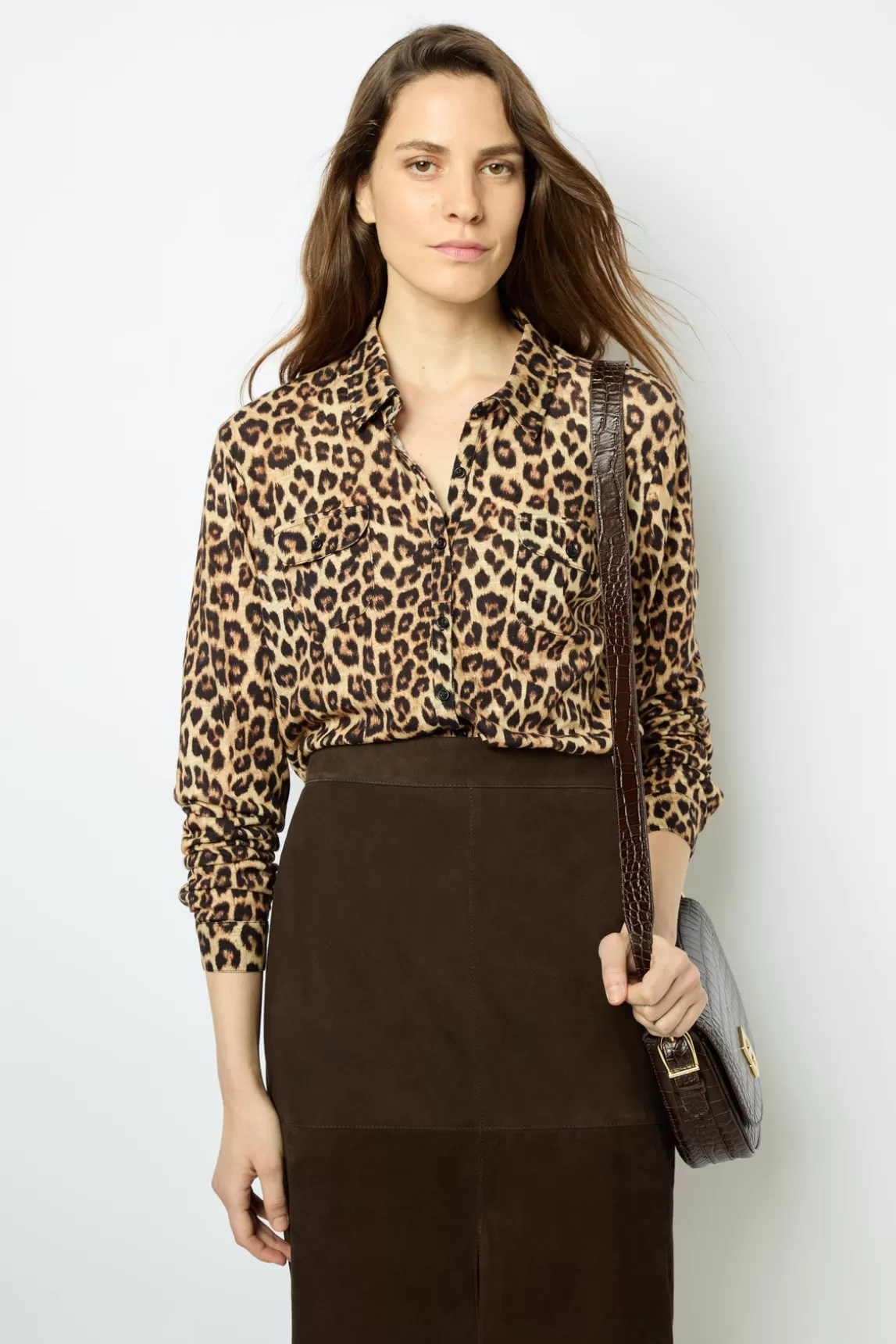 Cheap Gerard Darel Leopard print shirt - ANNELAURE Camel