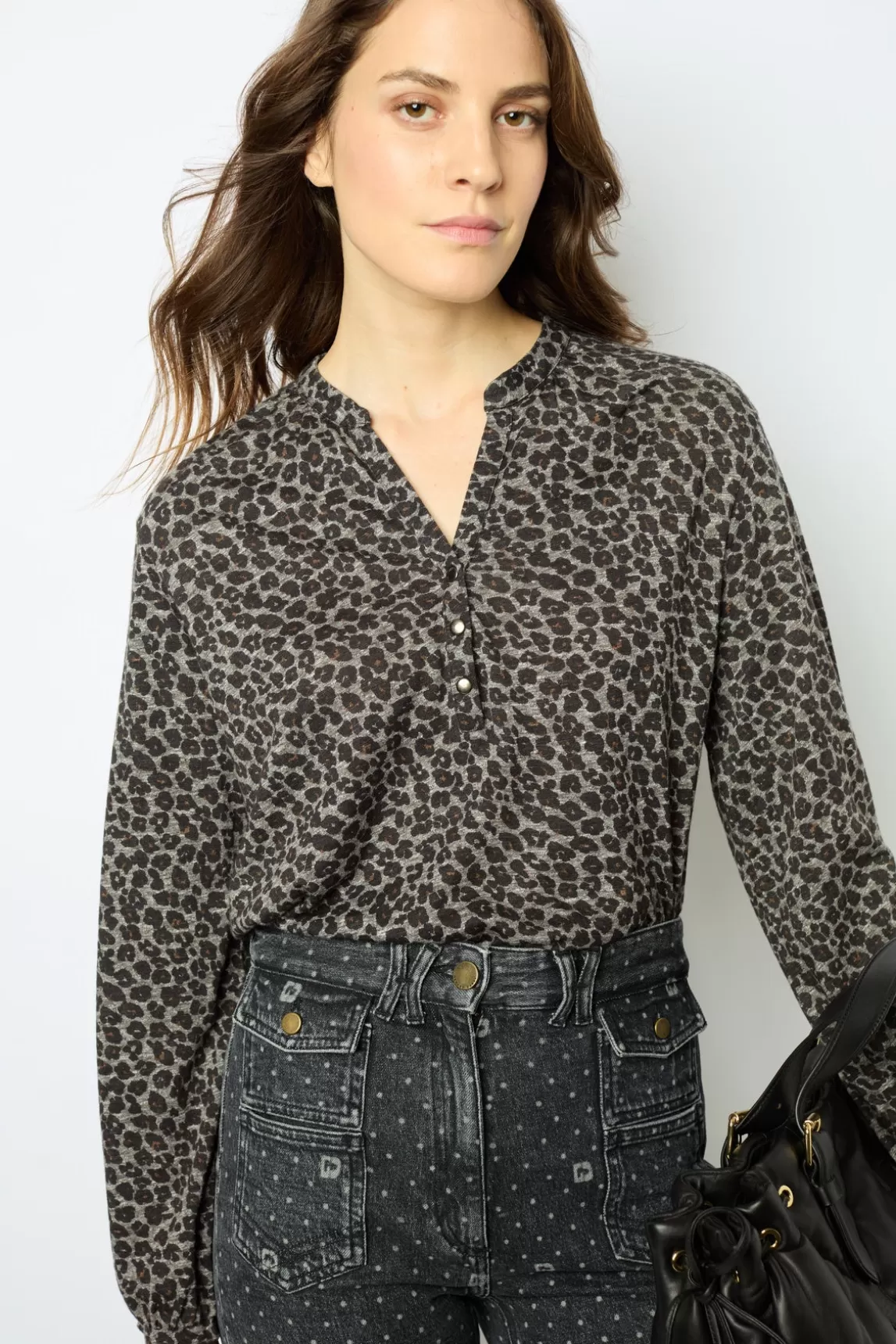 Cheap Gerard Darel Leopard print T-shirt - AURORE GrisChiné