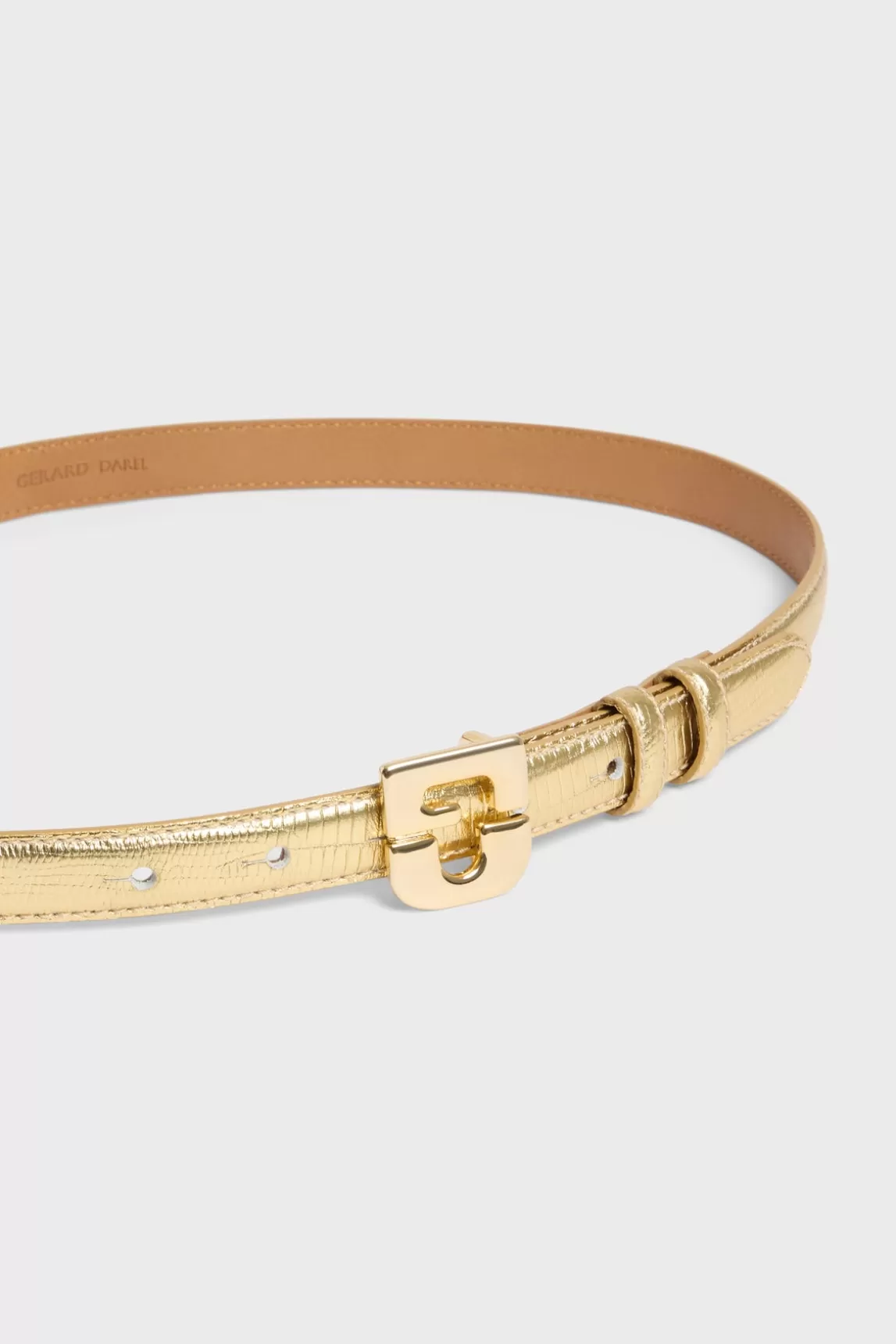 Clearance Gerard Darel Metallic python leather belt - LE MINI LAUREN Or