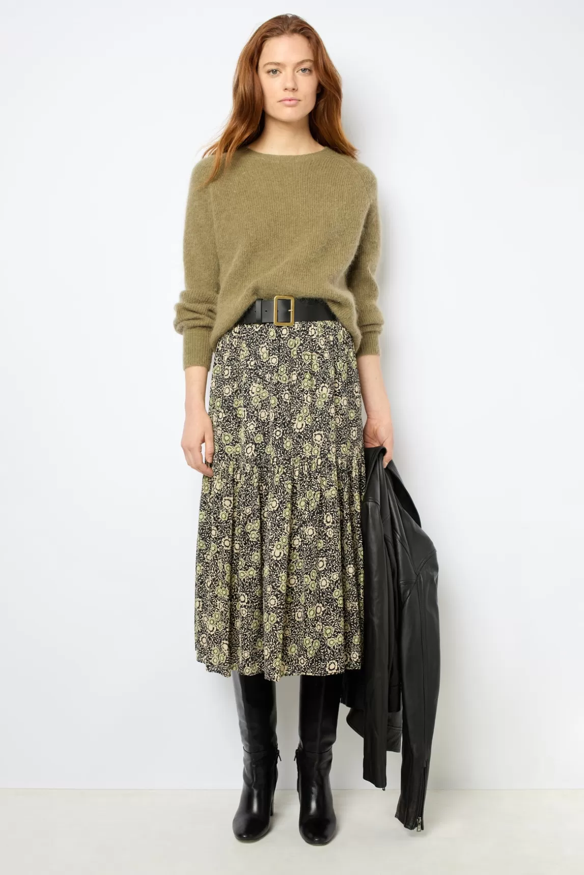 Best Gerard Darel Midi floral skirt - DAMYA VertKaki