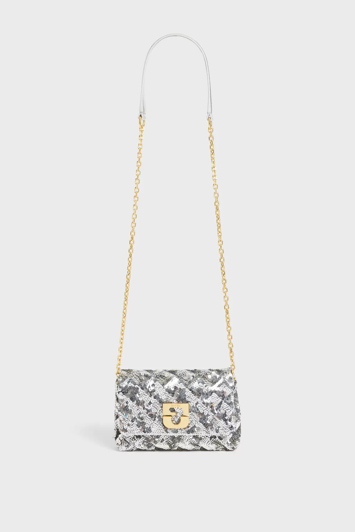 Outlet Gerard Darel Mini crossbody bag in sequin - LE MINI FANNY Argent