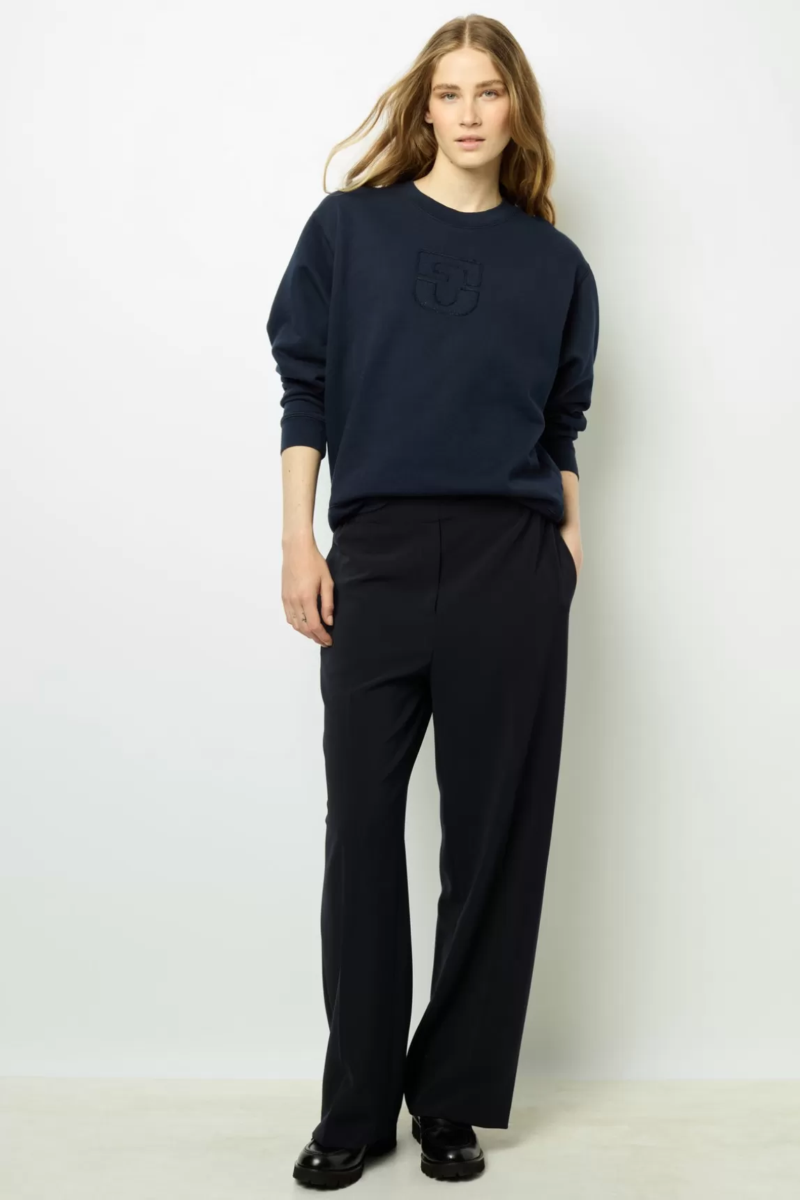 Best Gerard Darel Navy blue logo sweatshirt - ADRIENNE Marine