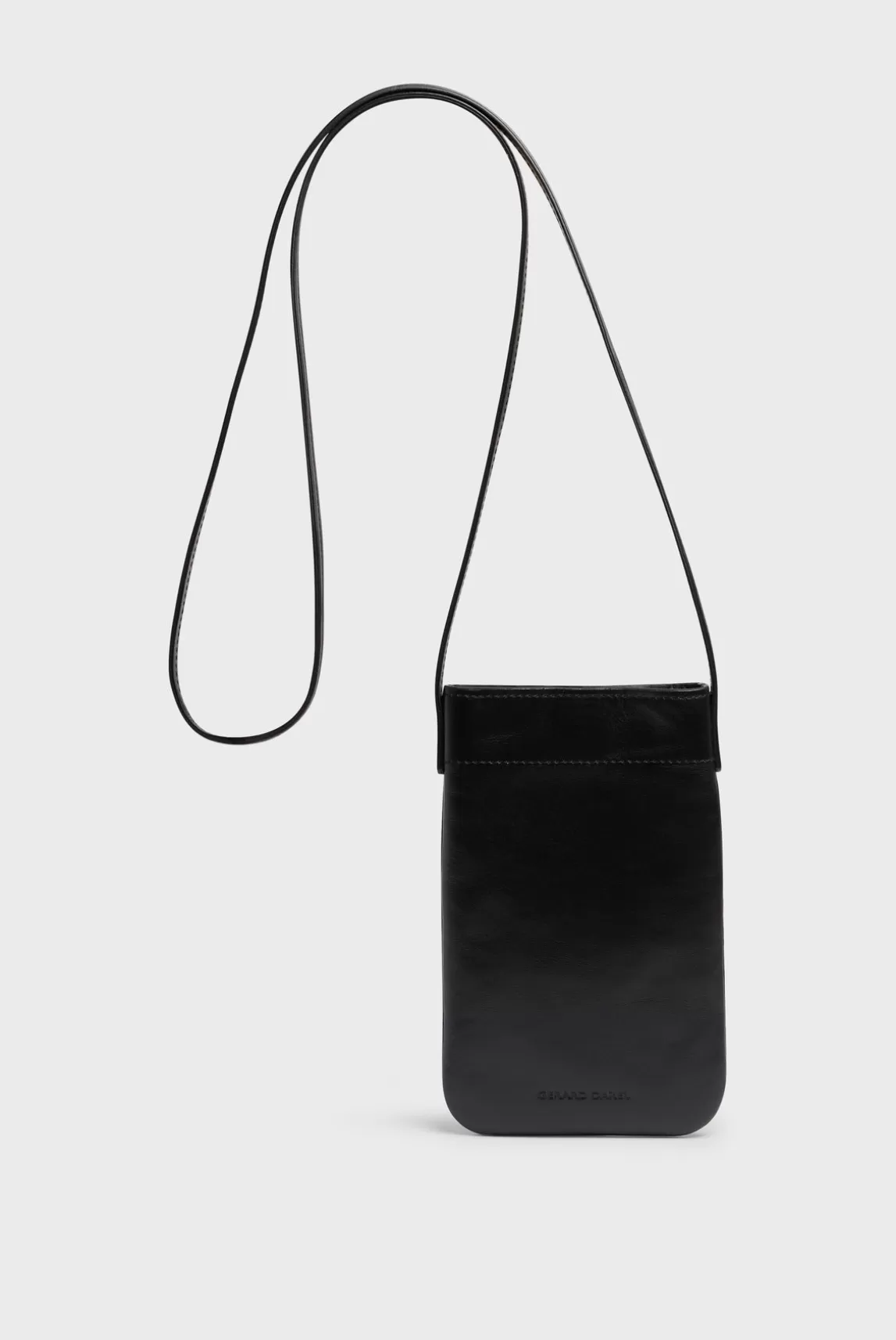 Hot Gerard Darel Phoneholder in plain leather - LADYPHONE Black