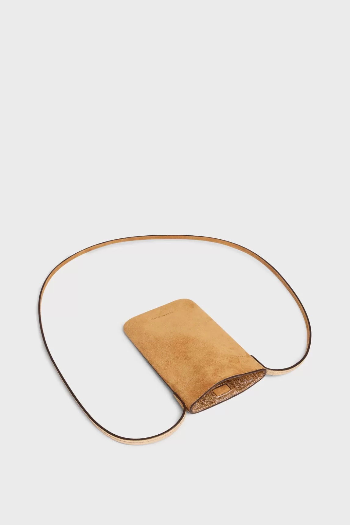 Discount Gerard Darel Phoneholder in suede leather metallic inside -LADYPHONE Wheat