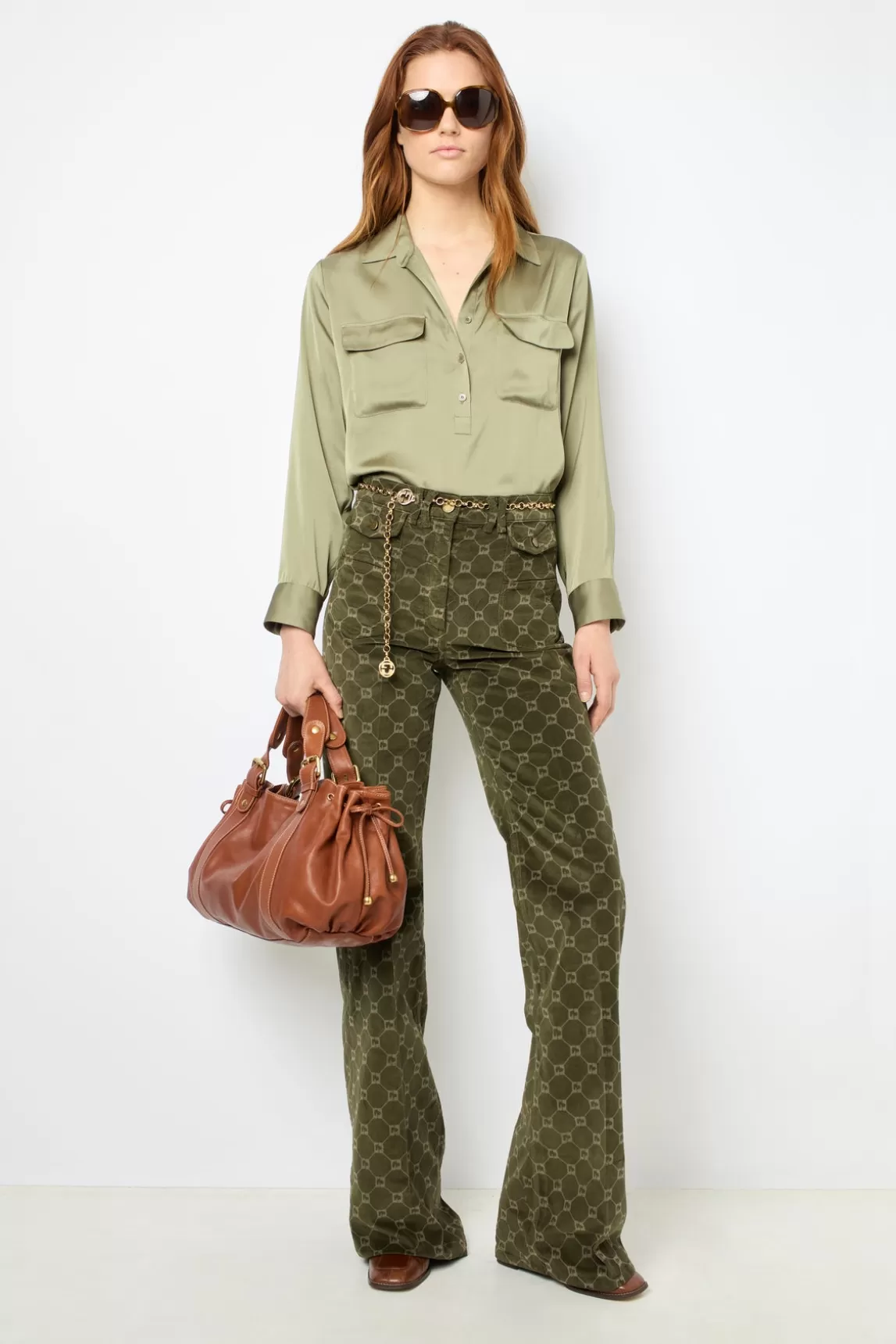 Online Gerard Darel Plain satin blouse - BRIGITTE Kakimoyen