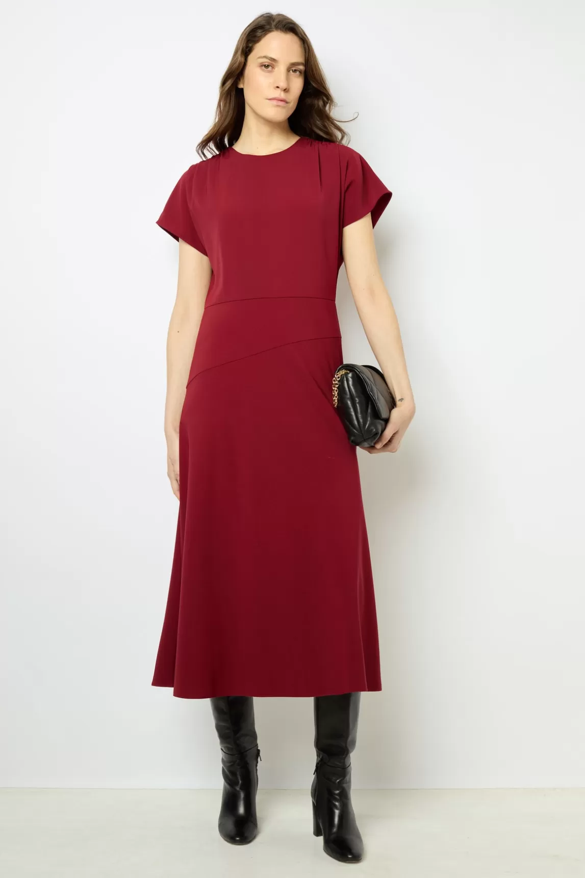 Cheap Gerard Darel Plain waisted midi dress - SERGINA Rougebaiser