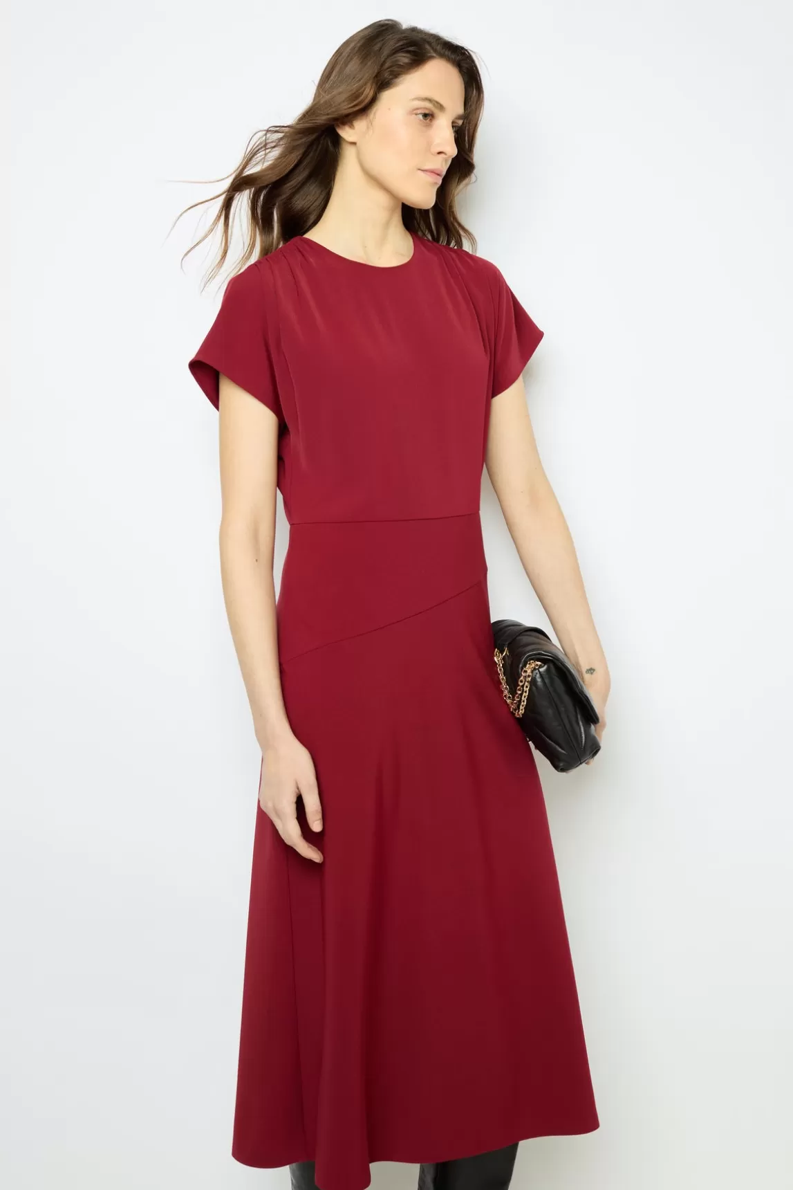 Cheap Gerard Darel Plain waisted midi dress - SERGINA Rougebaiser