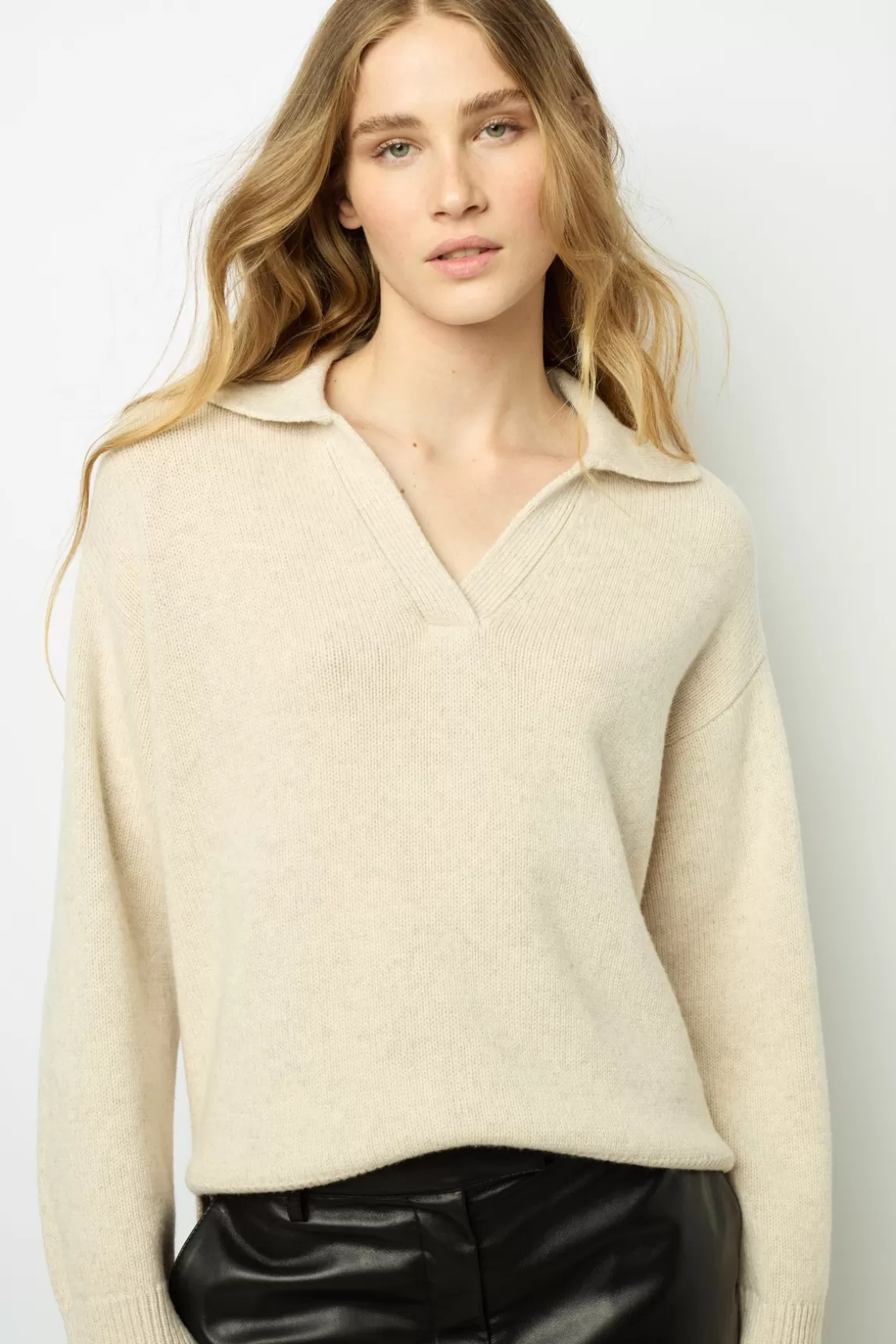 Clearance Gerard Darel Plain wool polo shirt - JANA Beigerosé